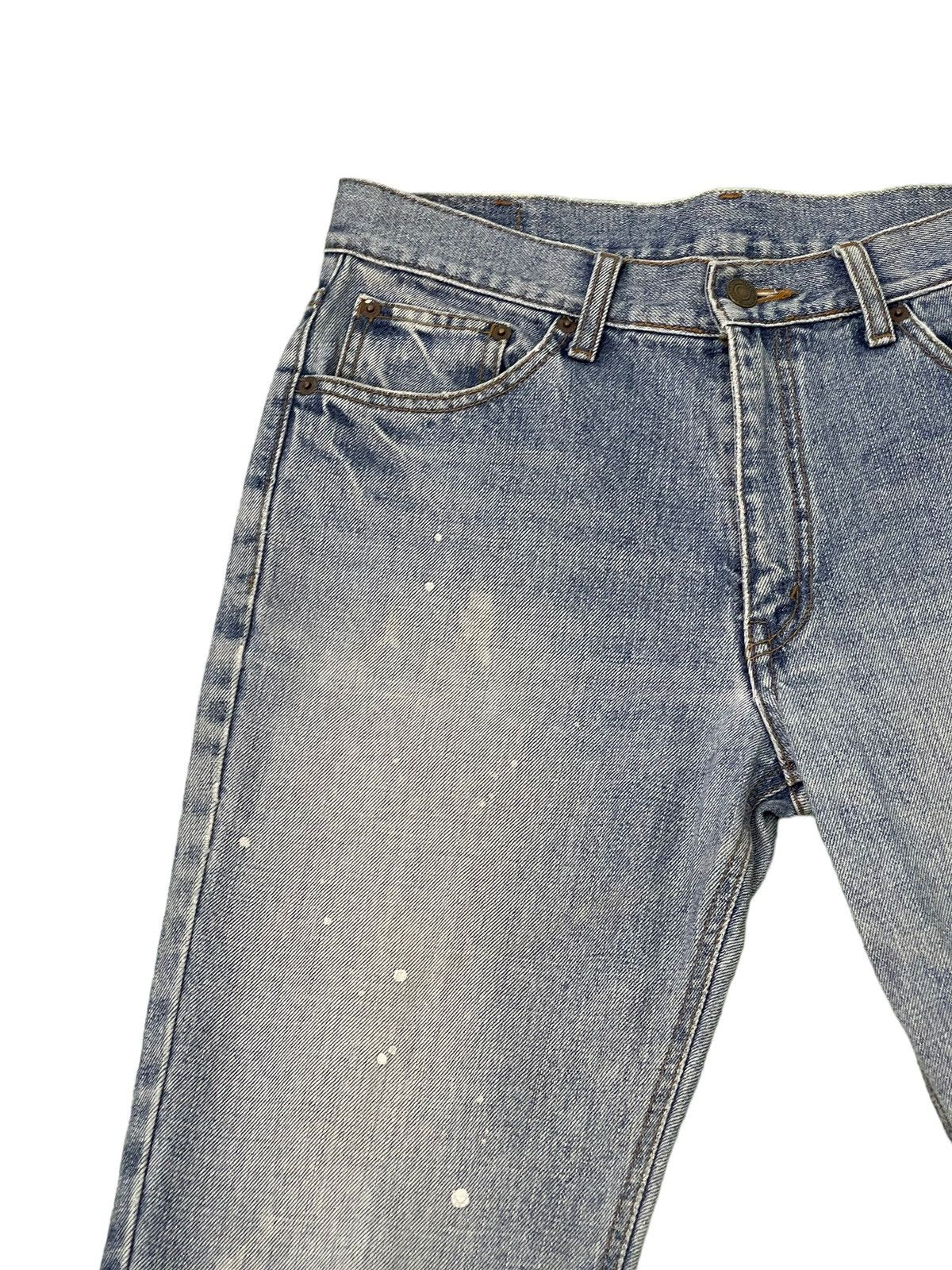 Japanese Brand Flare Jeans Vtg Bobson Distress Painted Boot Cut 6🟦5 Size US 31 - 8 Thumbnail