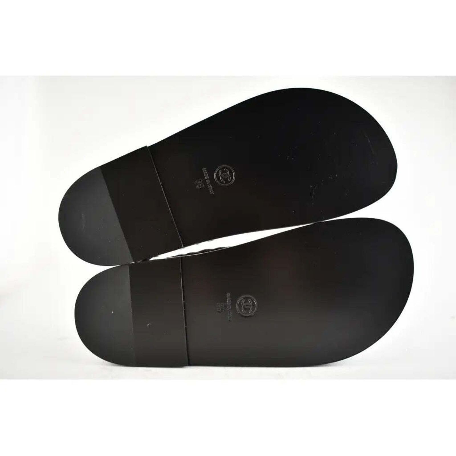 Chanel Chanel 21A Black Denim Graffiti CC Logo Mule Slide Strap Size US 6 / IT 36 - 11 Thumbnail