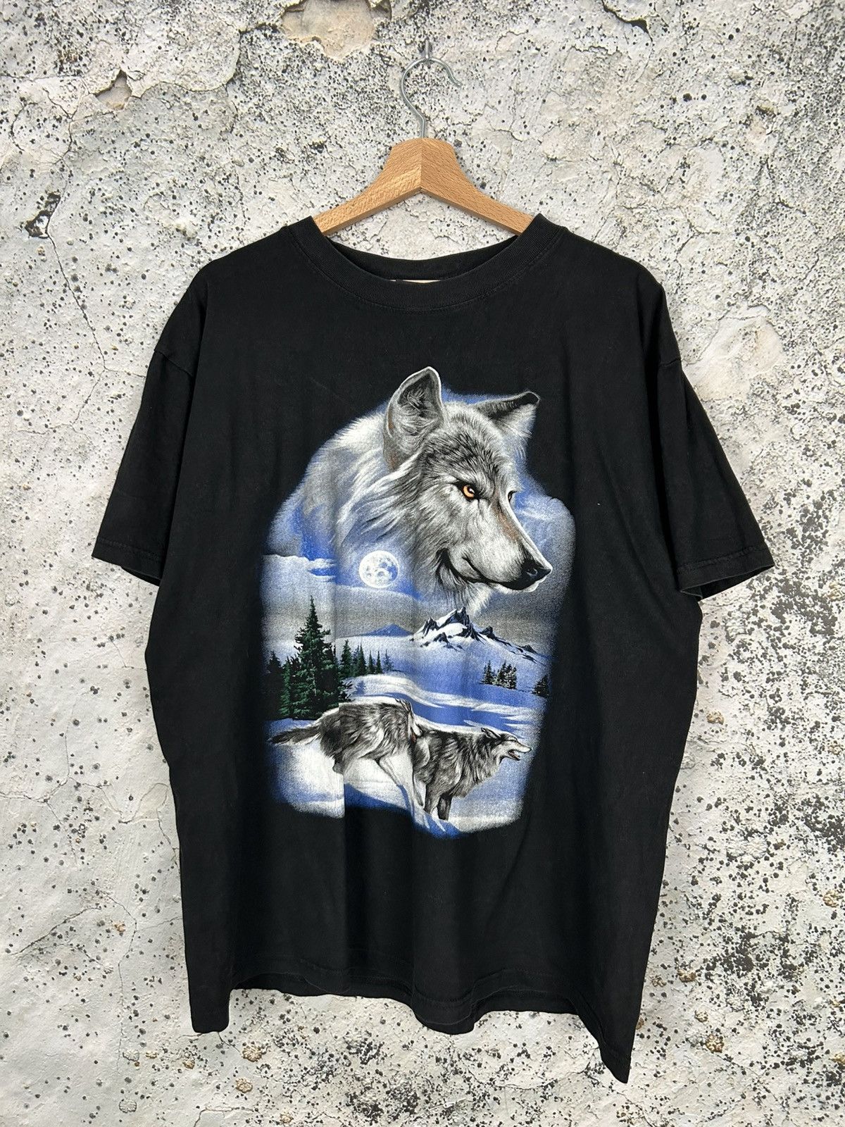 Vintage Vintage Grunge Wolf Animal Graphic Tee 90s Punk Avant Garde Size US XL / EU 56 / 4 - 1 Thumbnail