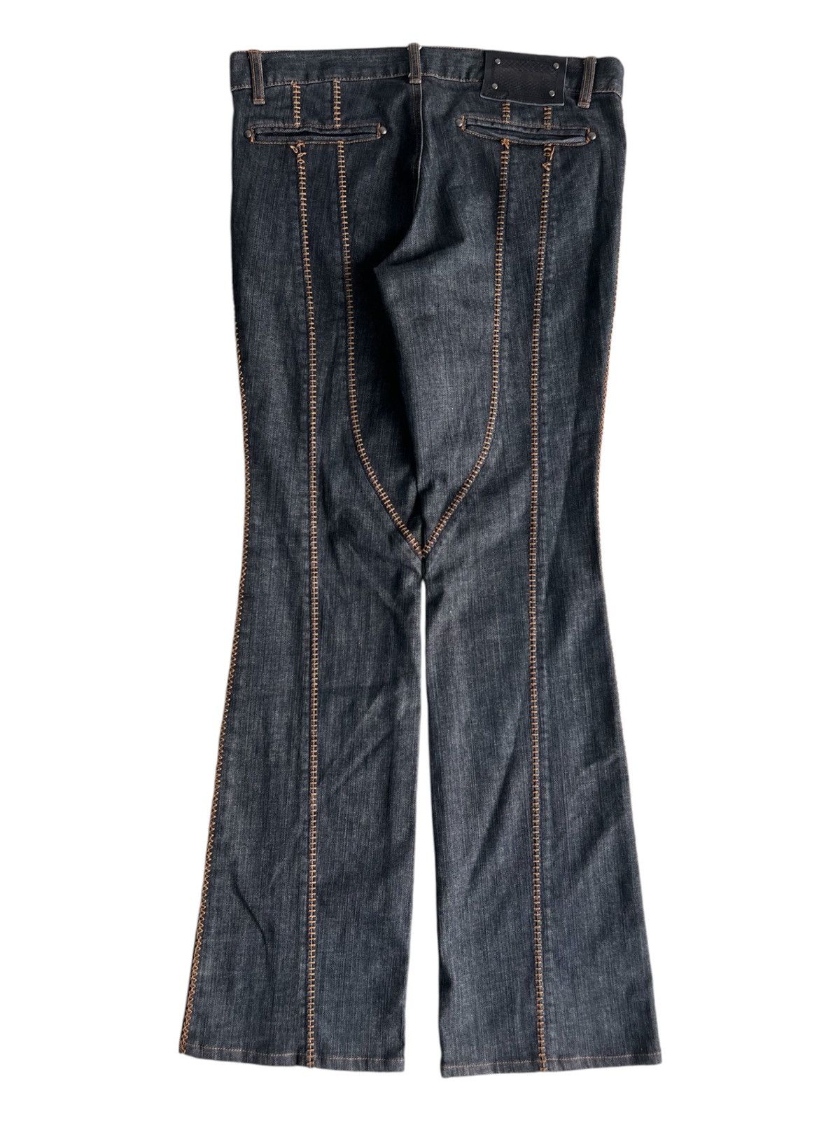 5351 POUR LES HOMMES Y2K 5351 Pour Les Hommes Big Flare Hem Stitching Denim Jeans Size US 34 / EU 50 - 1 Thumbnail
