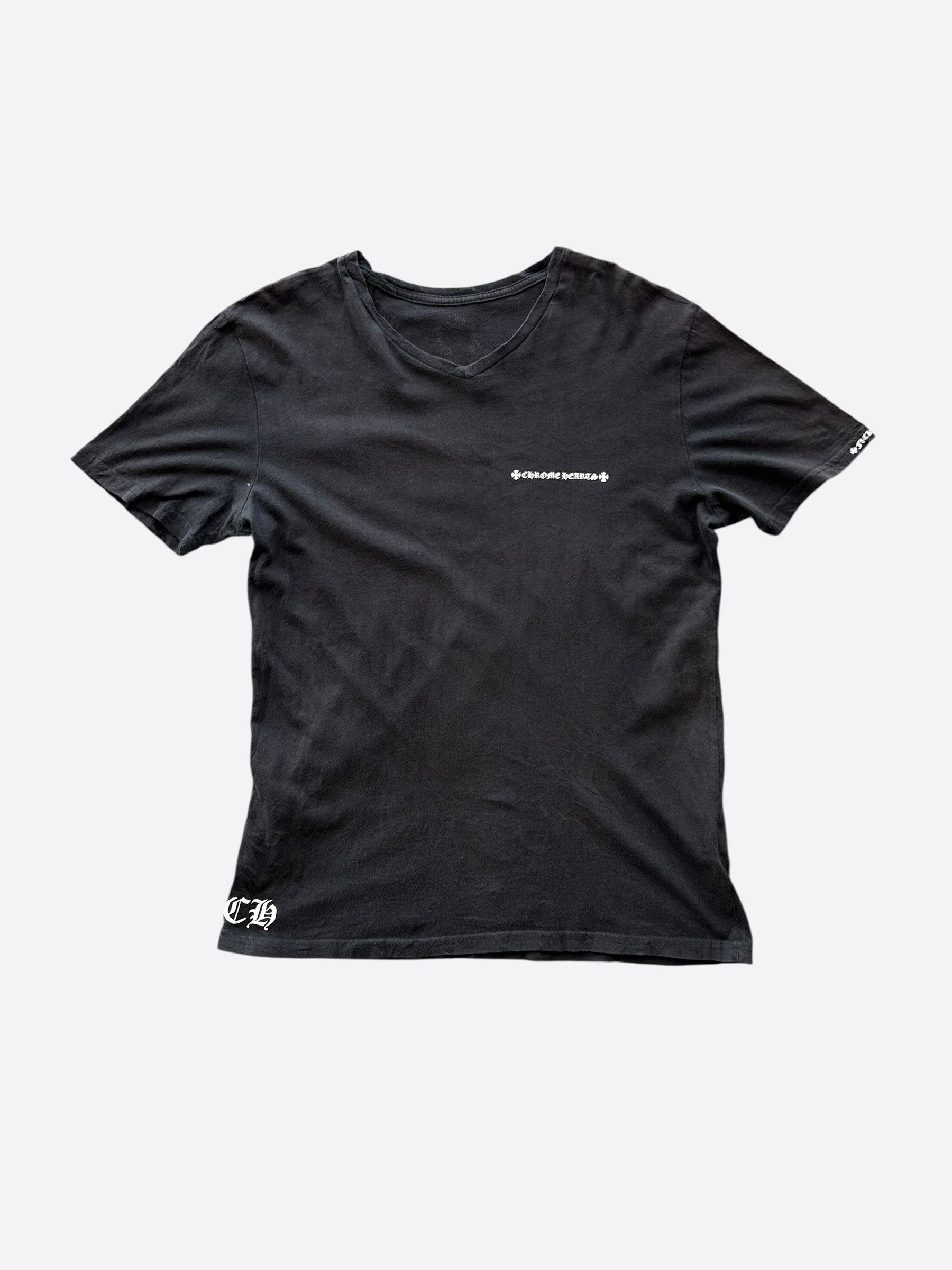 Chrome Hearts Black & White Cross Logo T-Shirt
