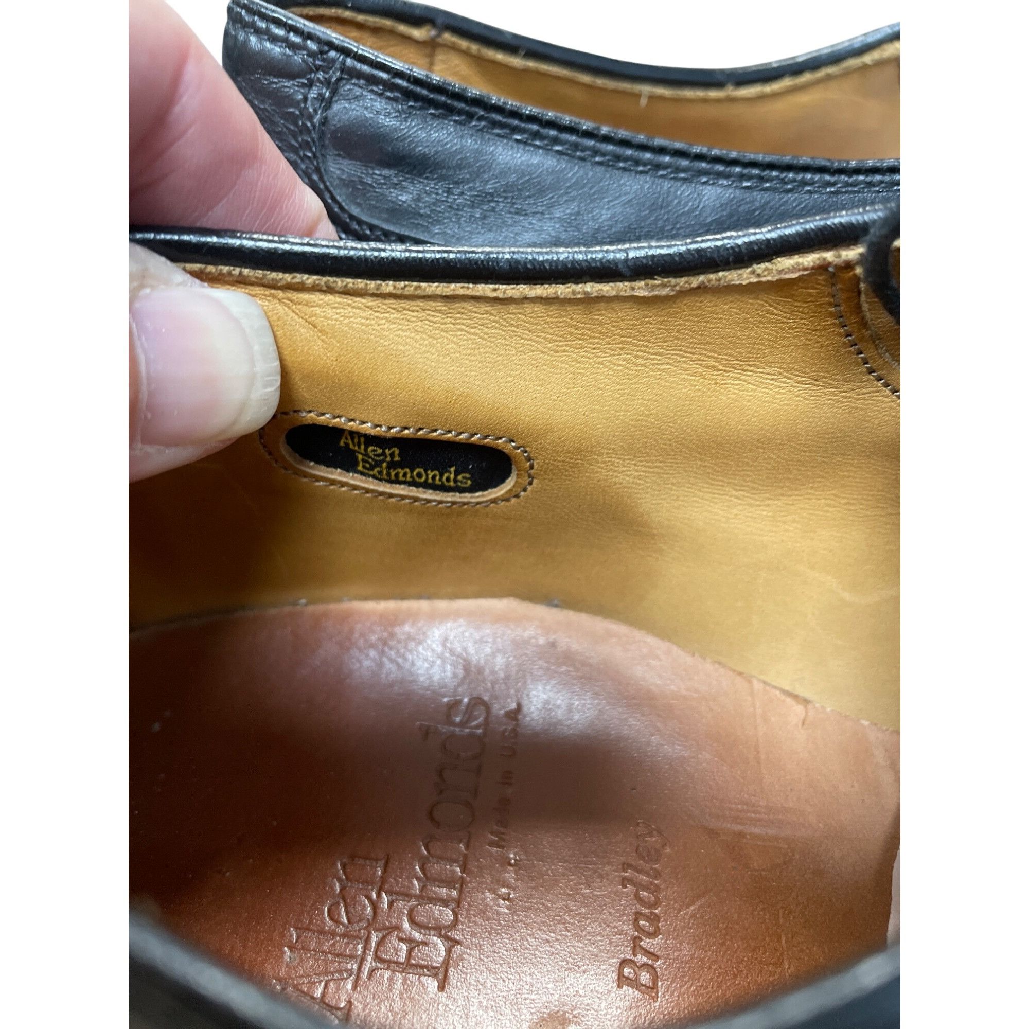 Allen Edmonds Allen Edmonds Bradley Mens Black Leather Split Toe Derby Sho Size US 12 / EU 45 - 7 Thumbnail