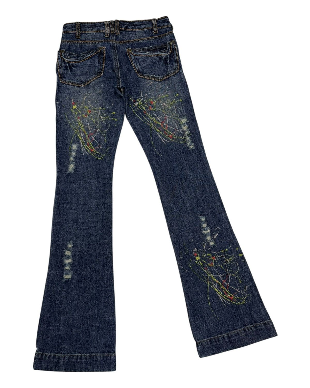 Le Grande Bleu (L.G.B.) Vintage Flared Jeans Japanese Spiral Girl Painter Bootcut Size 26" / US 2 / IT 38 - 4 Thumbnail