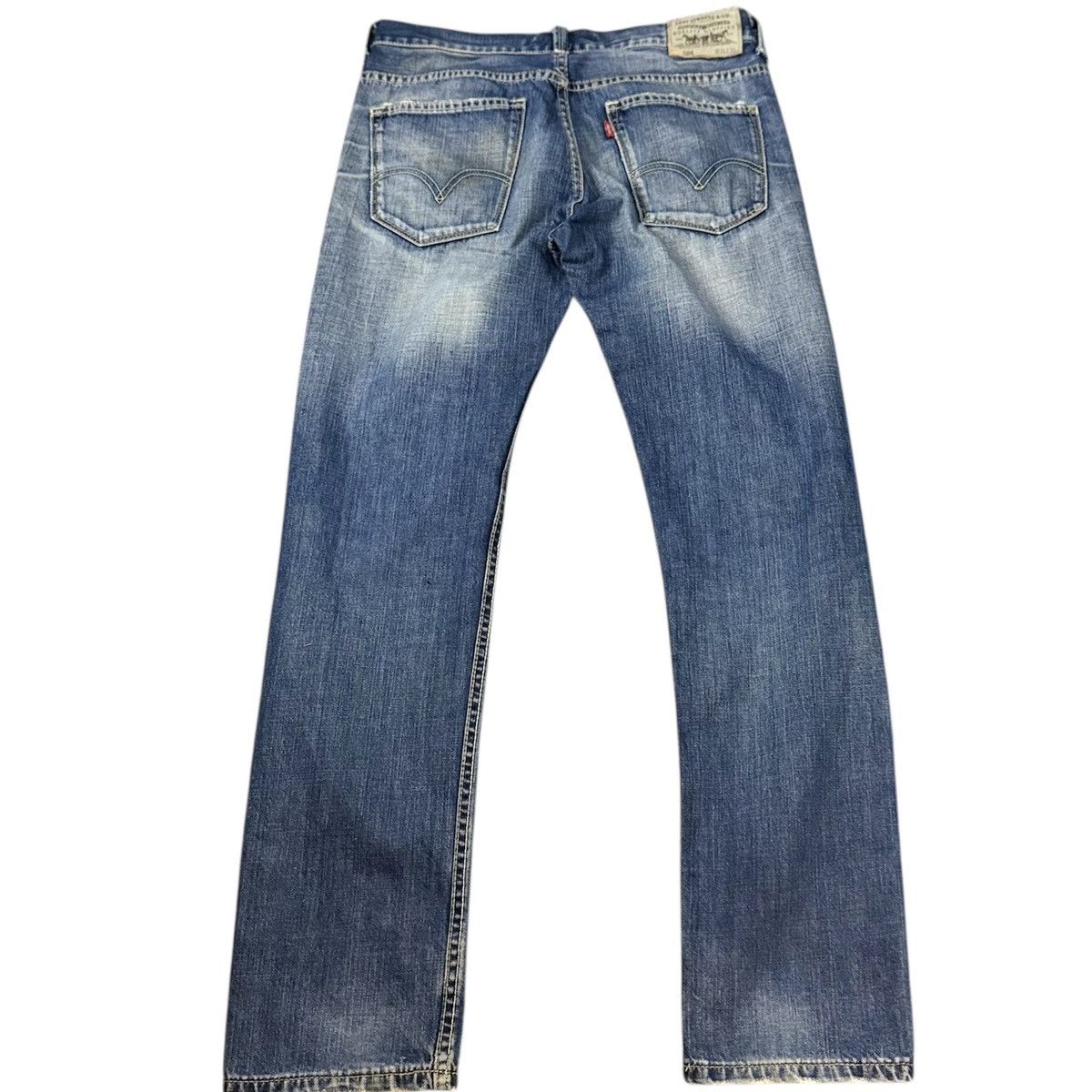 Levi's Made & Crafted Distressed Levis 504 Straight Unisex Y2k Washed Jeans Size US 31 - 2 Thumbnail