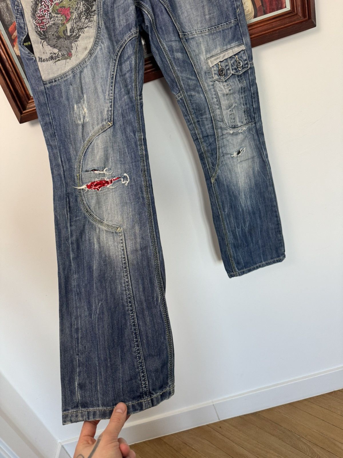 Japanese Brand 883 Police Denim Pant AvantGarde Japanese Jeans Y2k Vintage Size US 32 / EU 48 - 4 Thumbnail