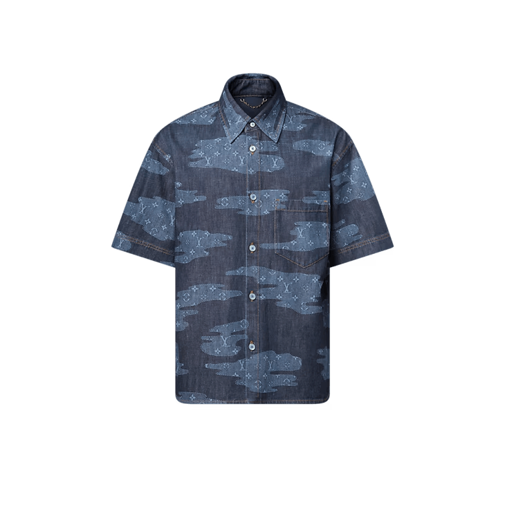 Louis Vuitton Monogram Short-Sleeved Chambray Shirt Size US S / EU 44-46 / 1 - 1 Thumbnail