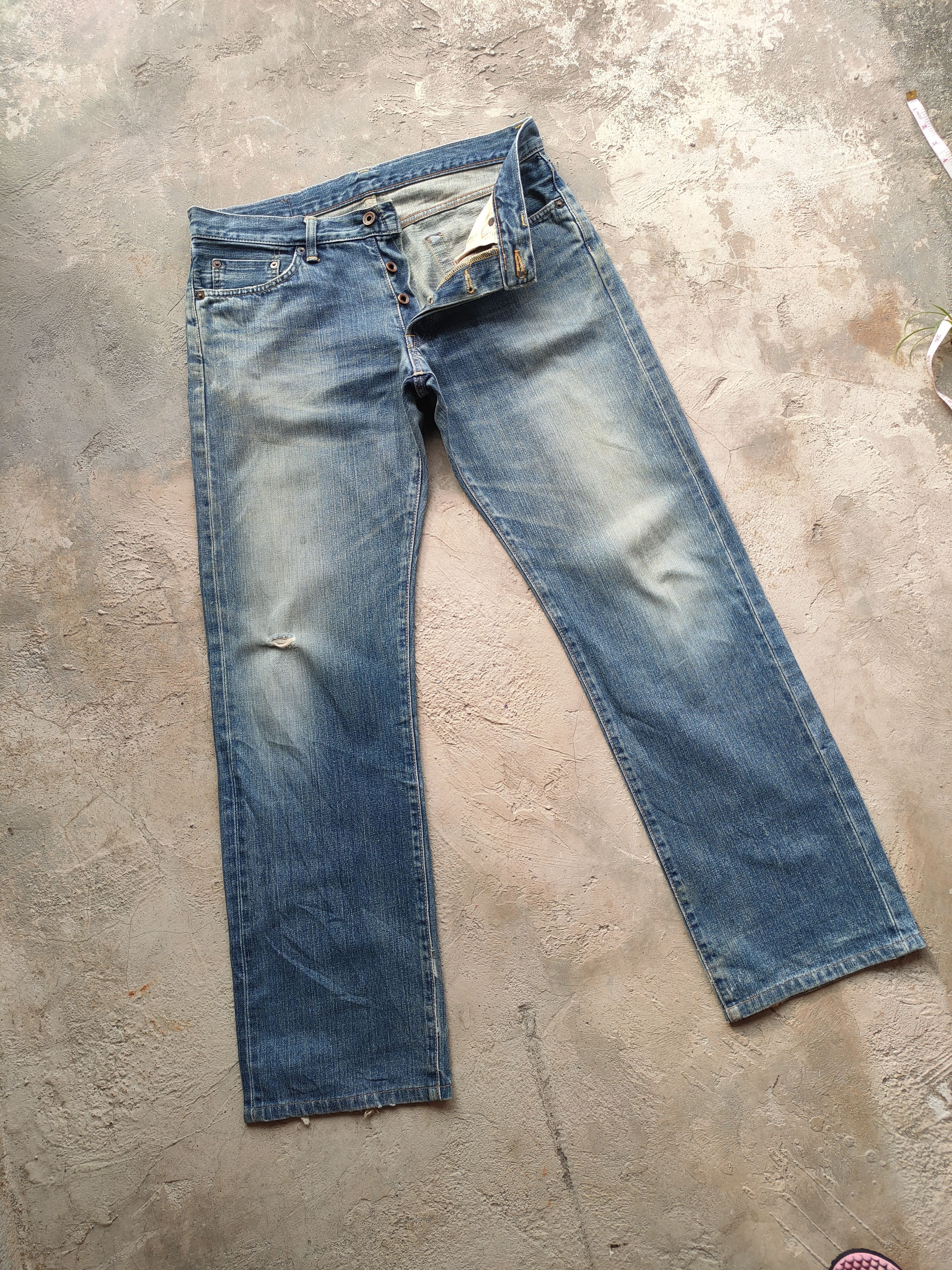 Edwin VINTAGE EDWIN 505 ORANGE TAG DISTRESSED FADED JEANS PANTS Size US 34 / EU 50 - 3 Thumbnail