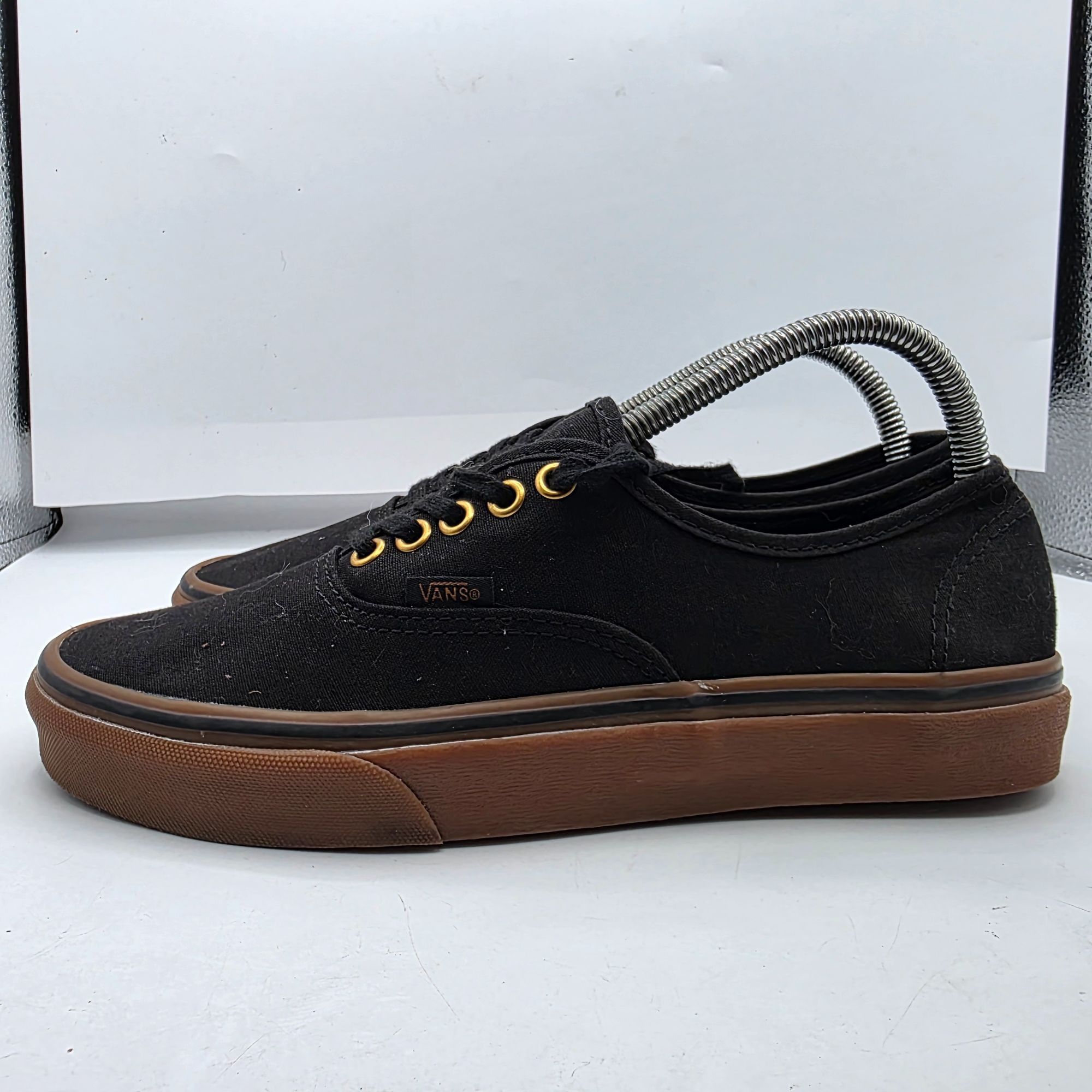 Vans Vans Authentic Black Gum Sole Womens Size 9.5 Black Gold Sho Size US 9.5 / IT 39.5 - 13 Thumbnail