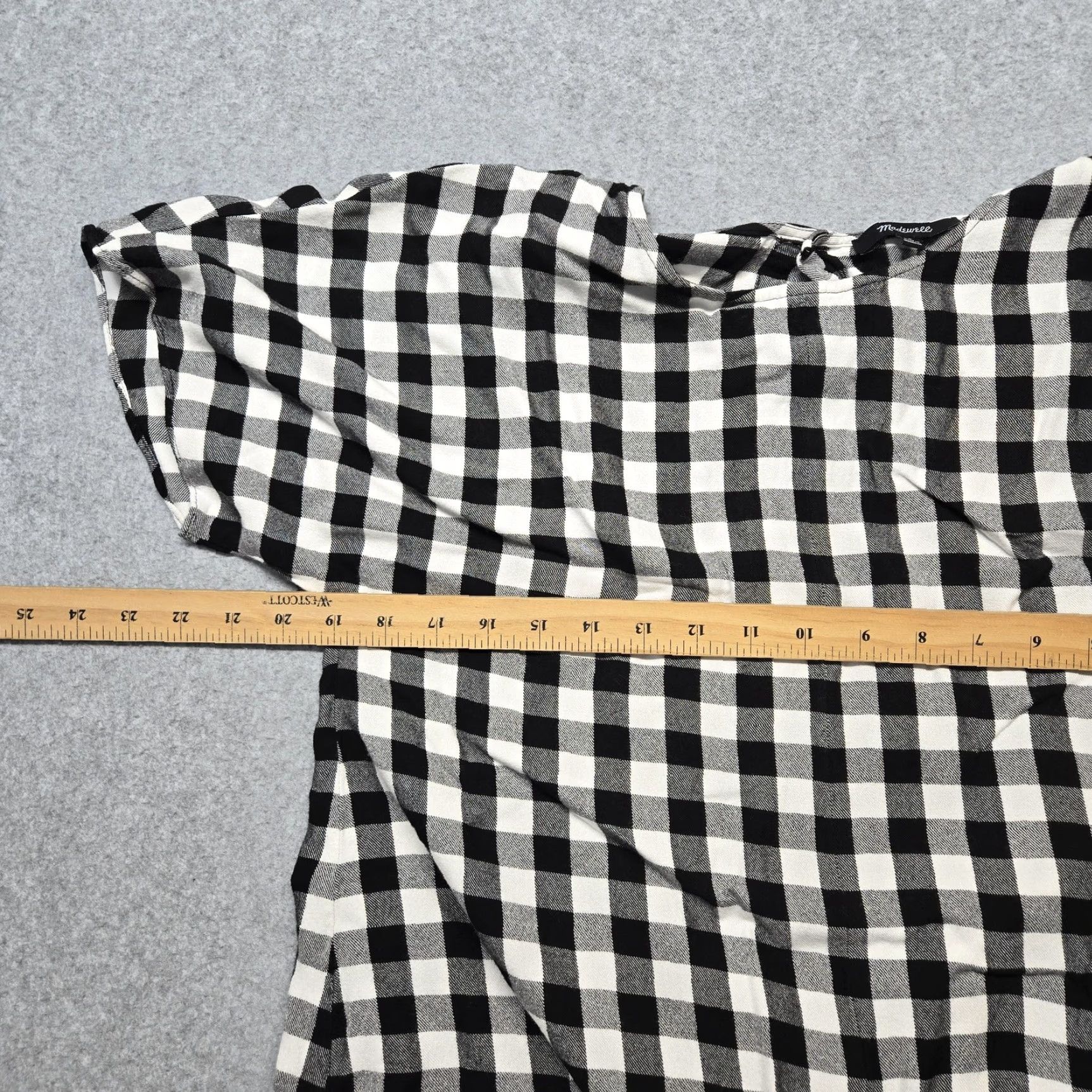 Madewell Madewell Blouse Womens M Black Gingham Tie Front Button Back Relaxed Lightweight Size M / US 6-8 / IT 42-44 - 5 Thumbnail