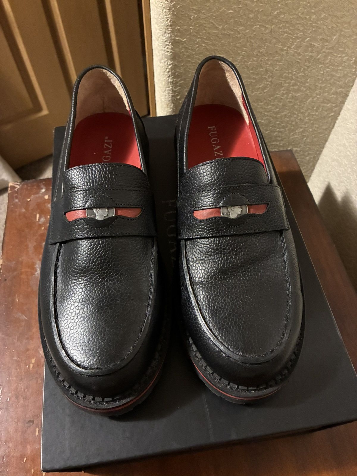 Fugazi Black Leather Loafers
