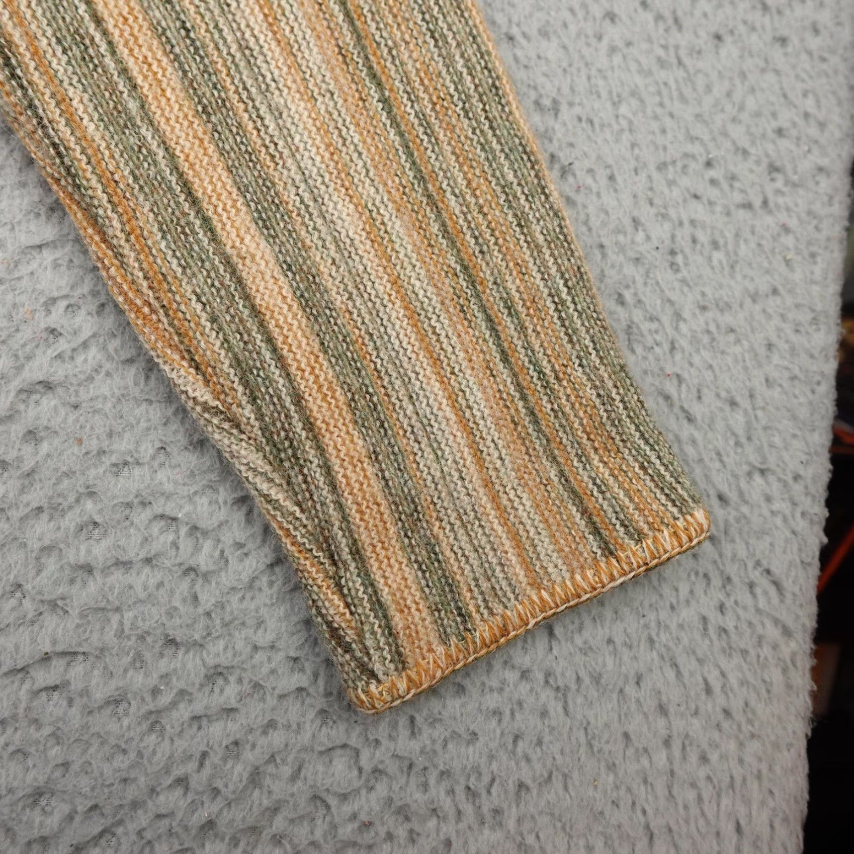 Vintage VINTAGE Denbigh Knitwear Jacket Womens M Beige Wool Striped Button 80s 90s Retro Classic Preppy England Size M / US 6-8 / IT 42-44 - 5 Thumbnail