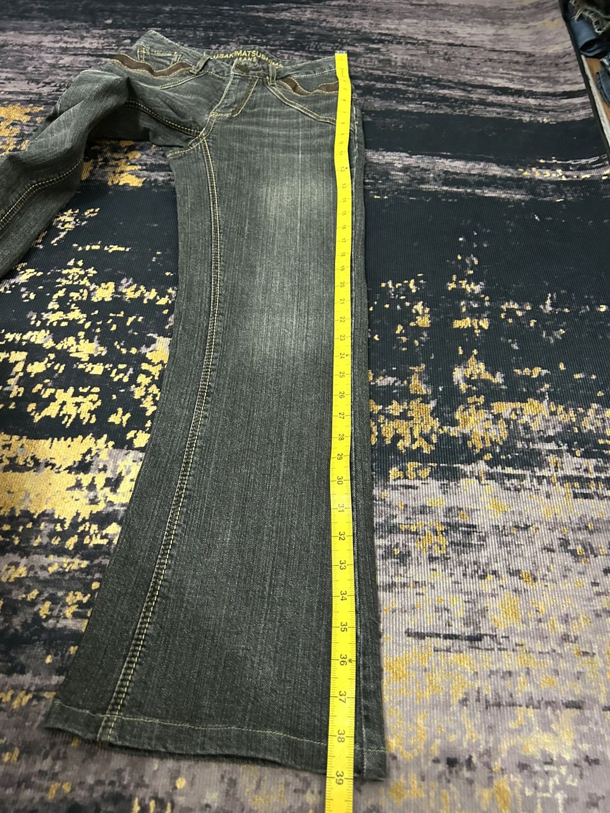 Japanese Brand 🔥🇯🇵 MASAKIMATSUSHIMA Japan Leather Pocket Flare Jeans Size US 27 - 22 Thumbnail