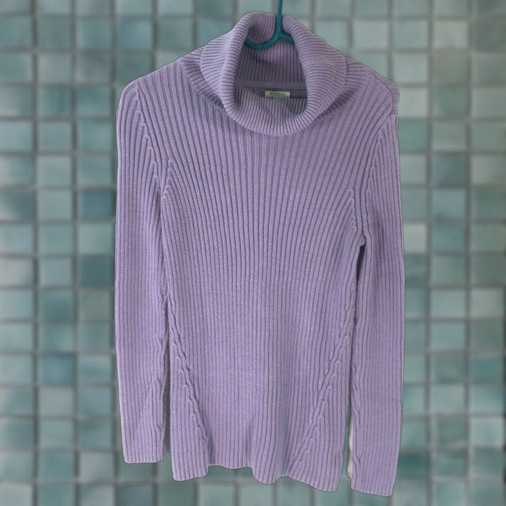 Vintage Sonoma Womens Sweater Turtle Neck Long Sleeve Ribbed Purple Pullover Size Medium Size M / US 6-8 / IT 42-44 - 1 Thumbnail