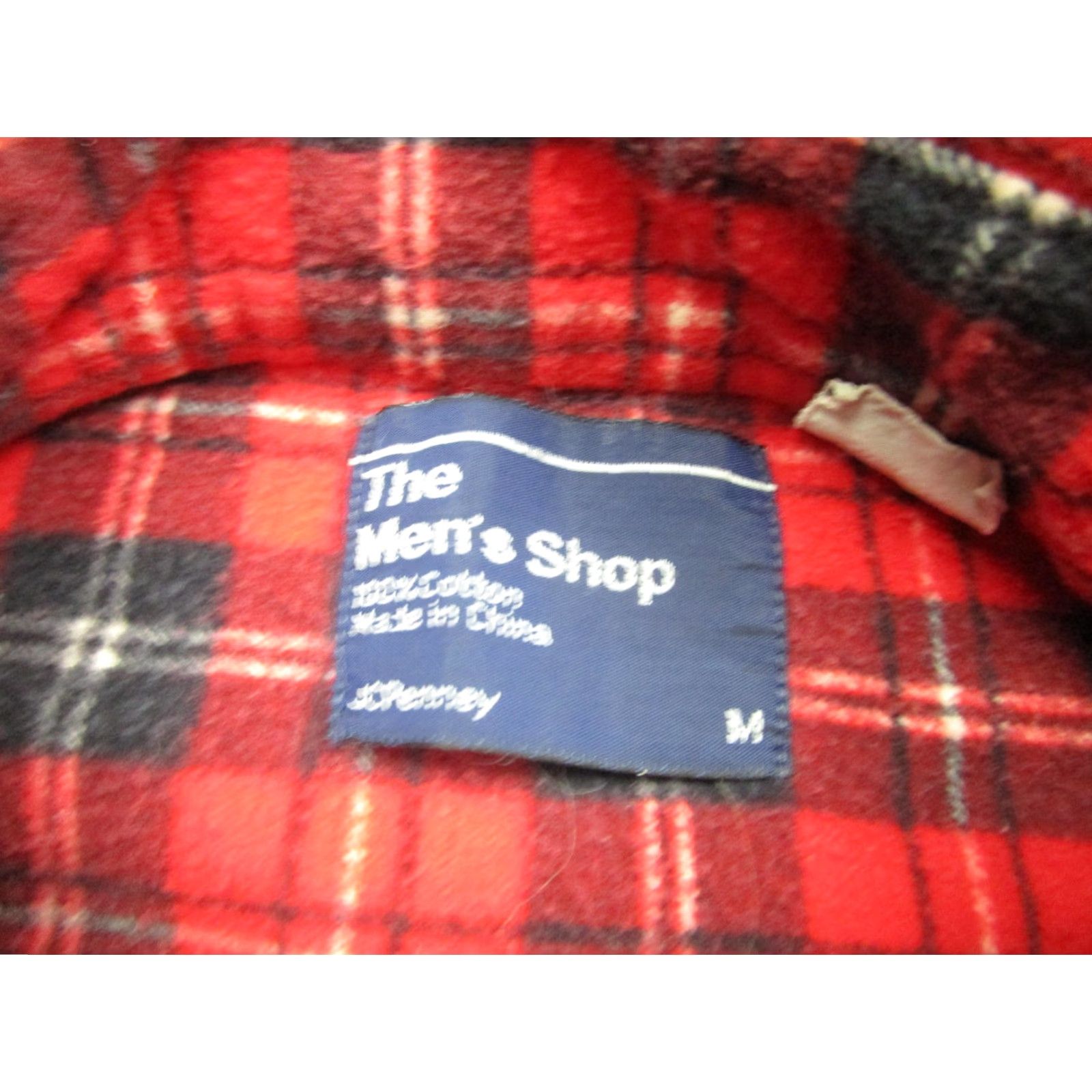 JCPenney The Men's Shop Shirt Mens Medium Red Black Plaid Flannel Button Up Long Sleeve Size US M / EU 48-50 / 2 - 4 Thumbnail