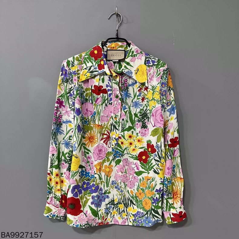 Gucci Gucci Size 38 Dark ripple dot double G floral full print sh Size US XXS / EU 40 - 1 Thumbnail