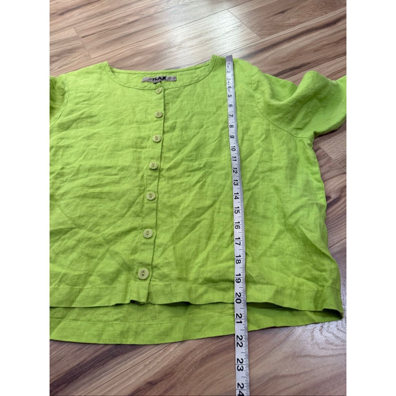 FLAX Flax NWOT linen button front shirt lime green relaxed fit size S small Size S / US 4 / IT 40 - 8 Thumbnail