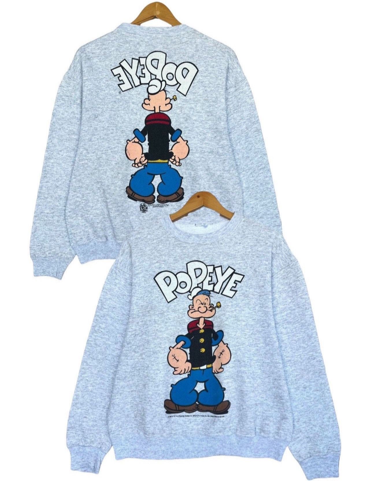 Cartoon Network × Vintage Vintage 90s Popeye Sweater Popeye Crewneck Popeye Sweatshirt Size US L / EU 52-54 / 3 - 1 Thumbnail