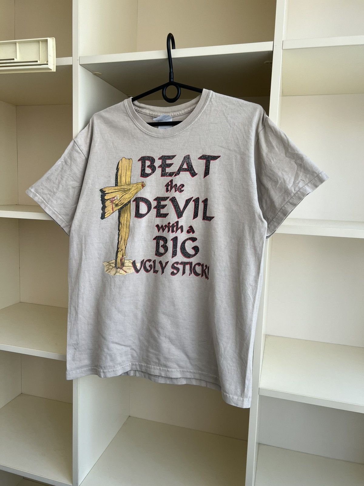 Vintage Vintage Jesus Beat the Devil With a Big Ugly Stick T-Shirt Size US M / EU 48-50 / 2 - 3 Thumbnail