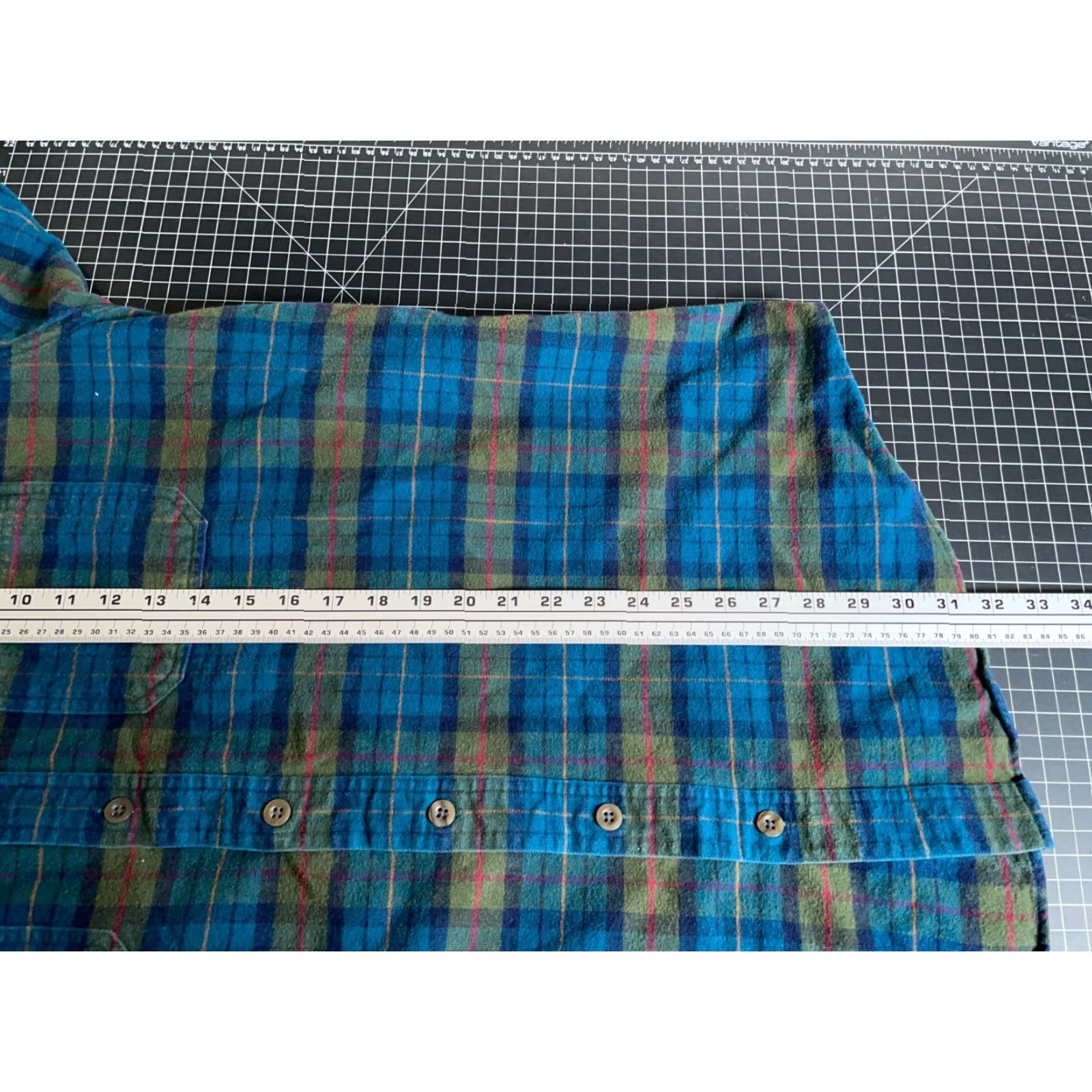 Vintage L.L. Bean Chamois Cloth Shirt Mens 2XL Tall Blue Green Plaid Workwear Shirt Size US XXL / EU 58 / 5 - 6 Thumbnail