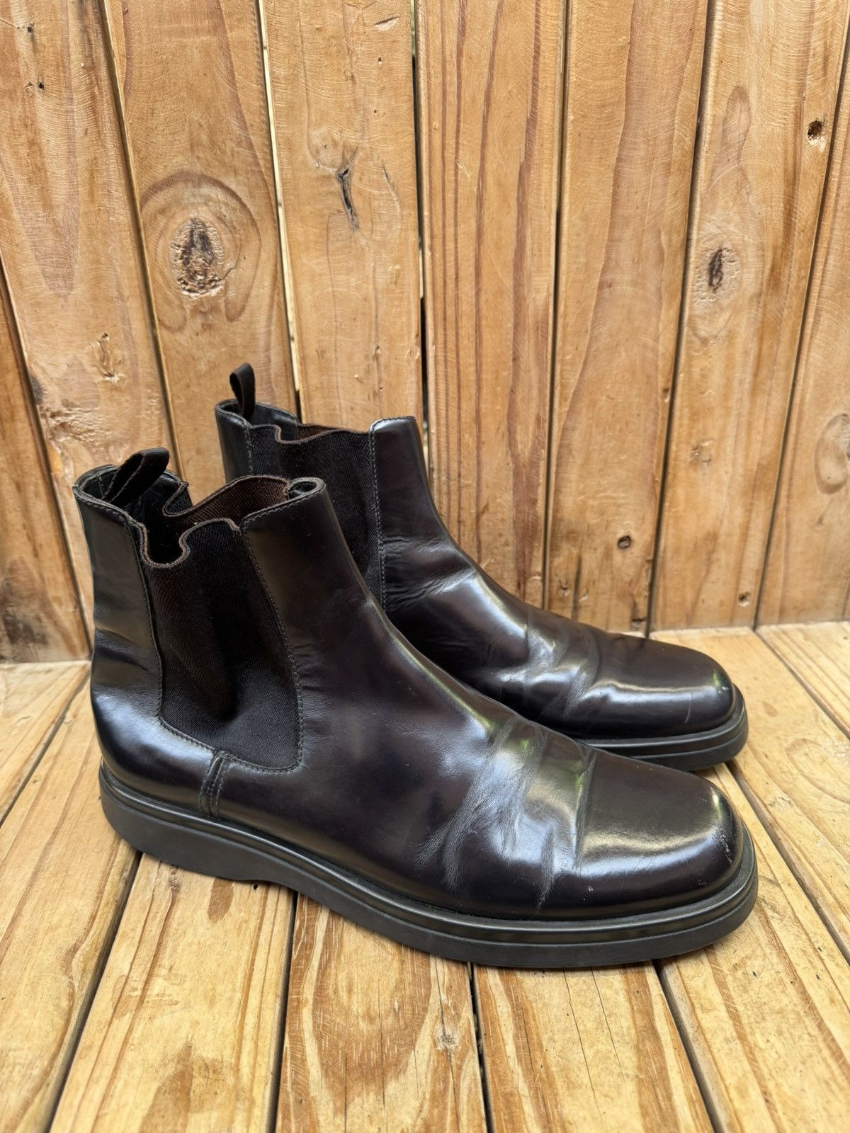 Prada Prada Men’s shinny patent black leather boots Sz USA 9 UK 8 Size US 9 / EU 42 - 2 Thumbnail