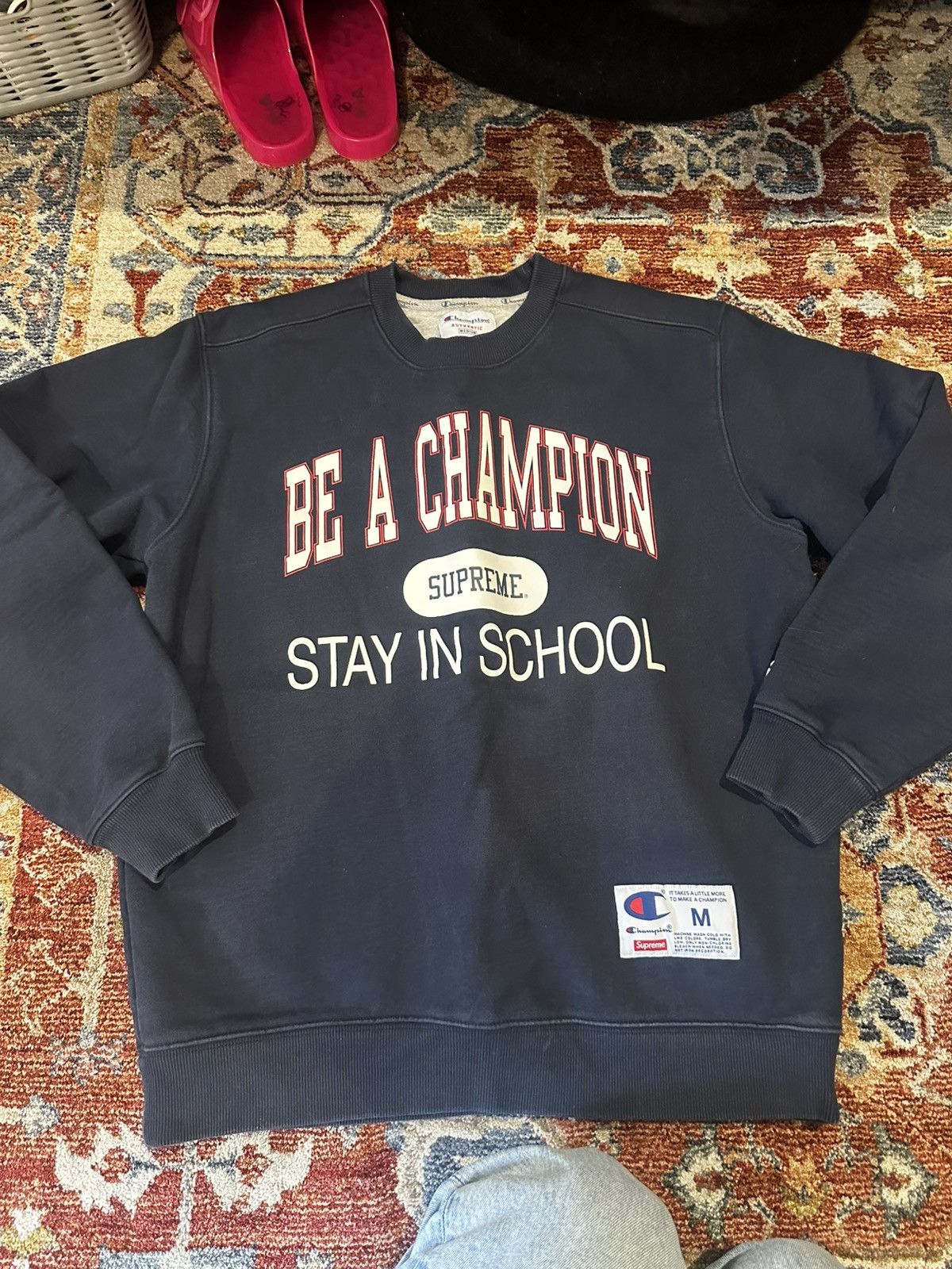 Champion × Supreme Supreme X Champion Hoodie SS14 Blue Orange