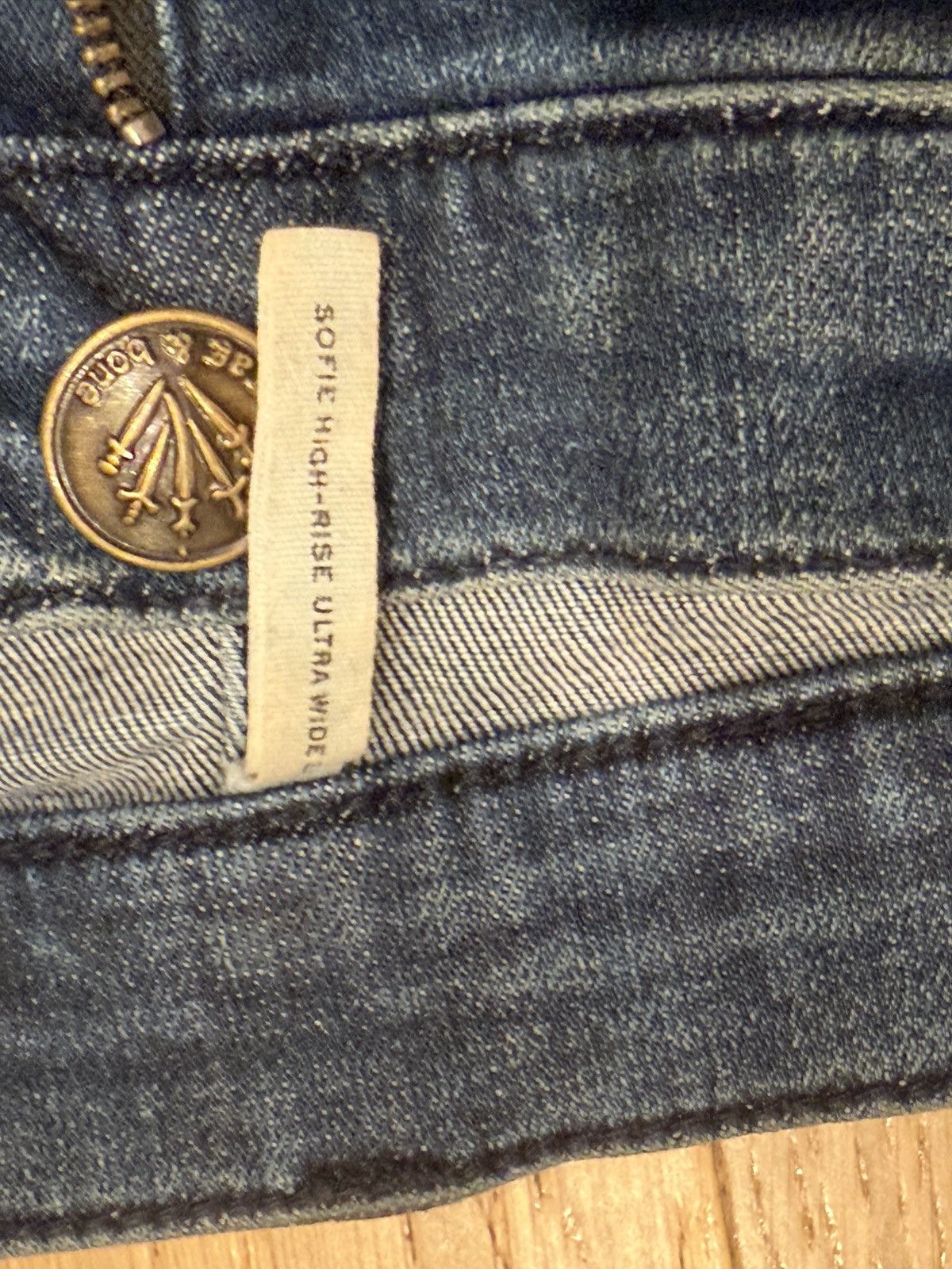 Rag & Bone Rag + Bone Sophie Ultra Wide Jeans in Blue Size US 31 - 6 Thumbnail