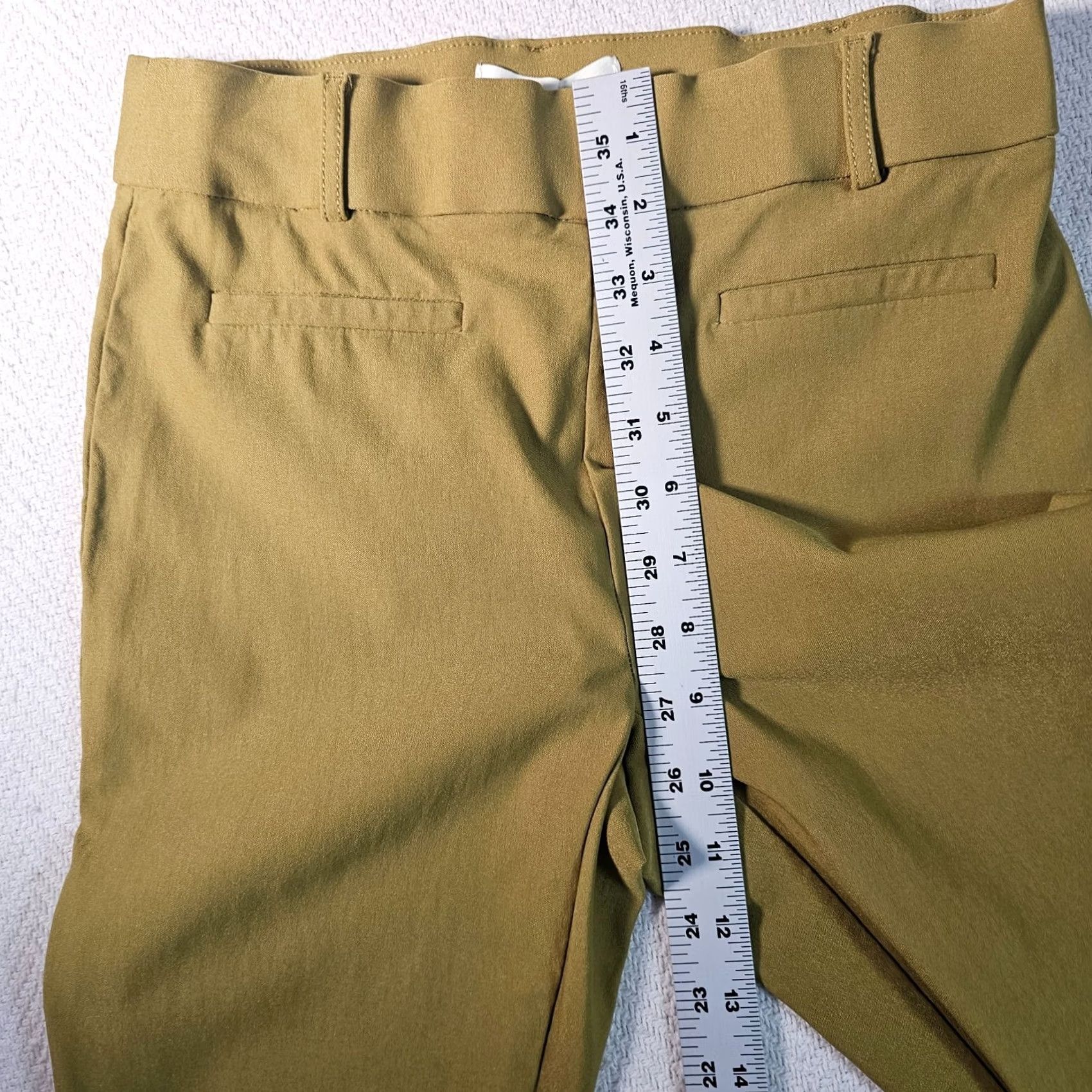 Vintage Jules & Leopold Pants Womens S Green Pull On High Rise Crop Rayon Blend Knit Front Flat Front Button Casual Formal Size 28" / US 6 / IT 42 - 6 Thumbnail