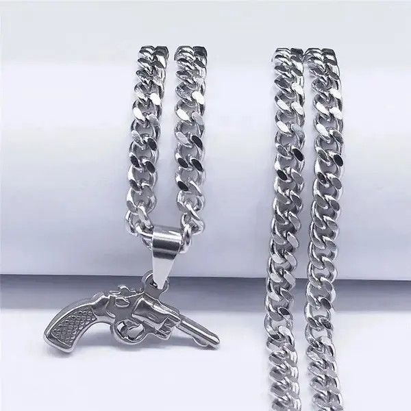 Jewelry Punk Gun Pendant Necklaces Size ONE SIZE - 2 Thumbnail