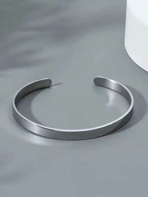 Other Stainless Steel Men Simple Cuff Bracelet Size ONE SIZE - 4 Thumbnail