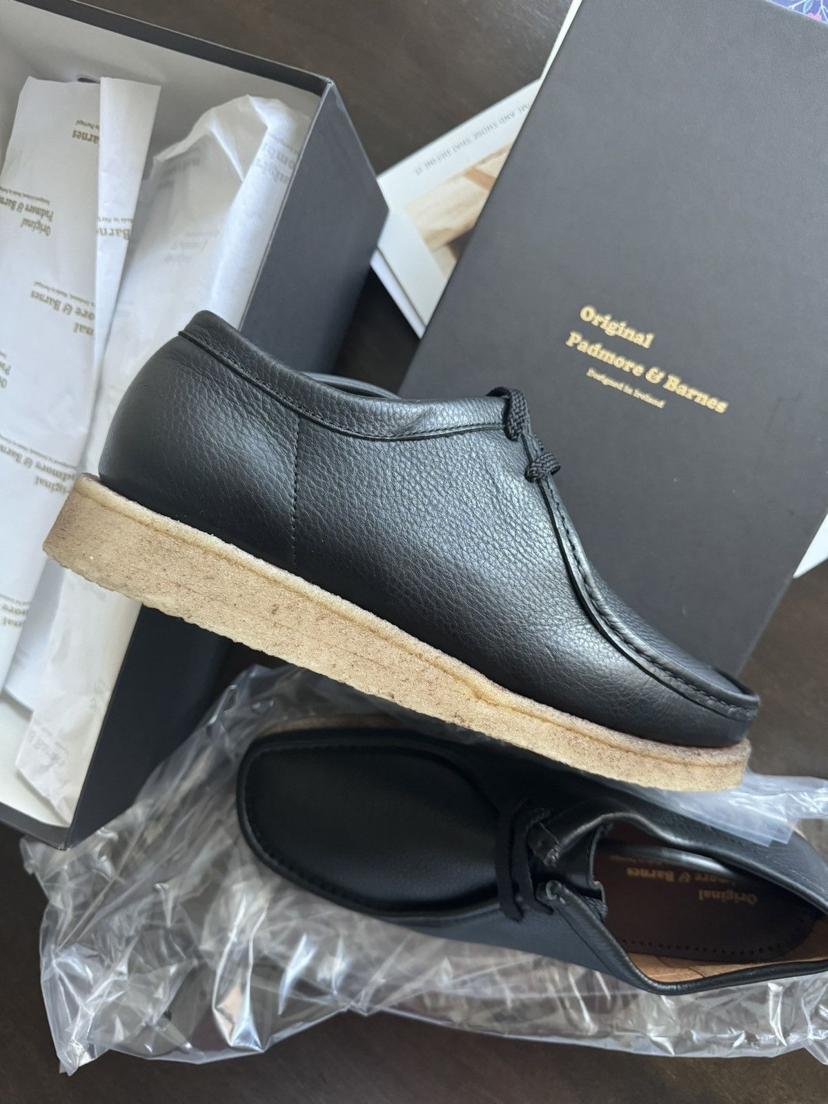 image of Padmore Barnes P204 Leather Moccasin / Crepe Outsole Shoes in Black, Men's (Size 9)