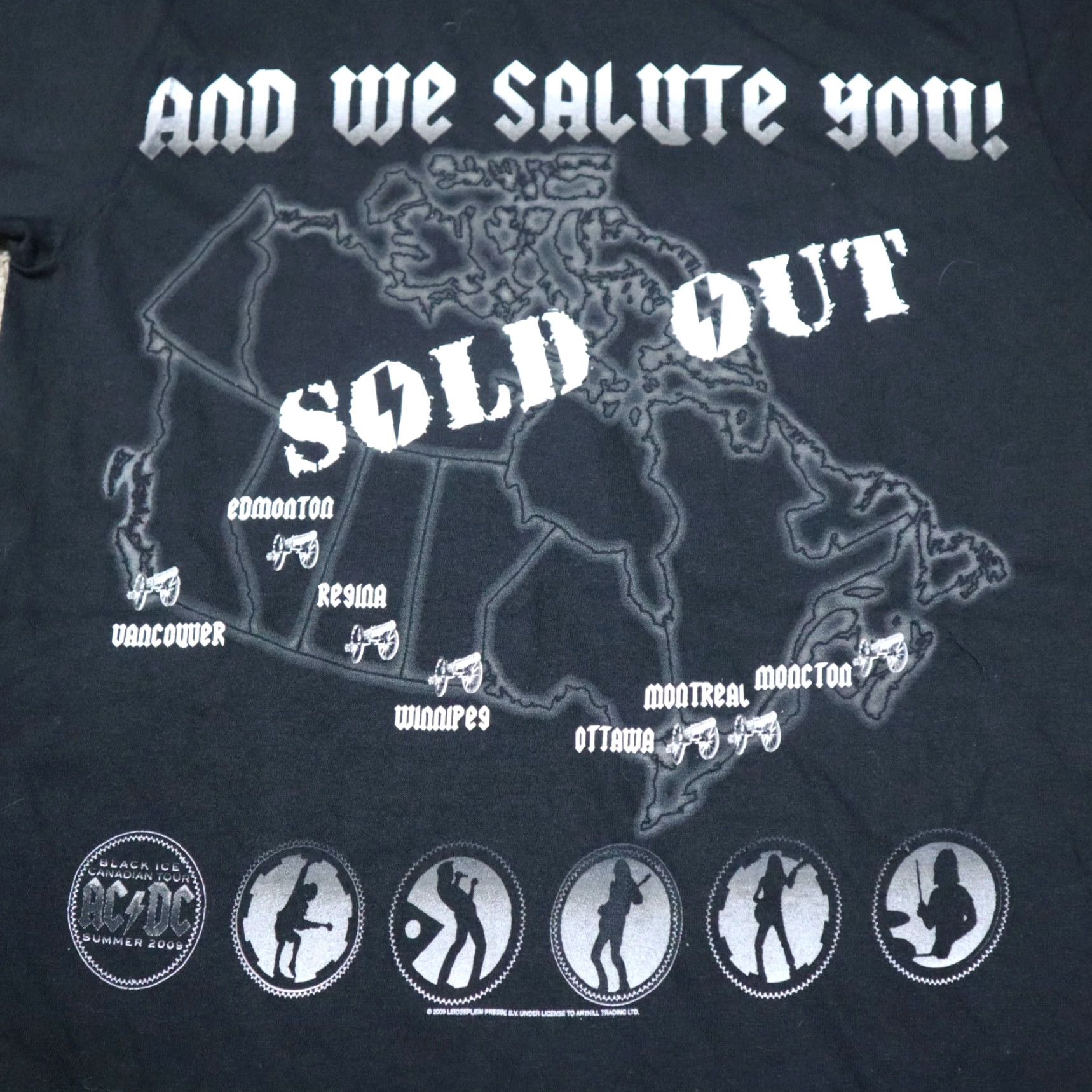 Anvil VINTAGE AC/DC Back In Canada 2009 Tour T-Shirt Concert Black Mens Size S Small Black Size US S / EU 44-46 / 1 - 2 Thumbnail