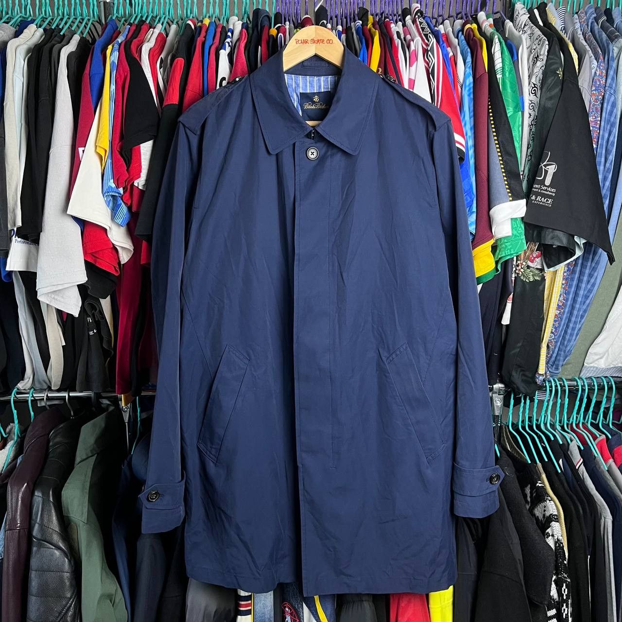 Brooks Brothers Brooks Brothers Navy Blue Casual Business Trench Coat Size US M / EU 48-50 / 2 - 2 Thumbnail