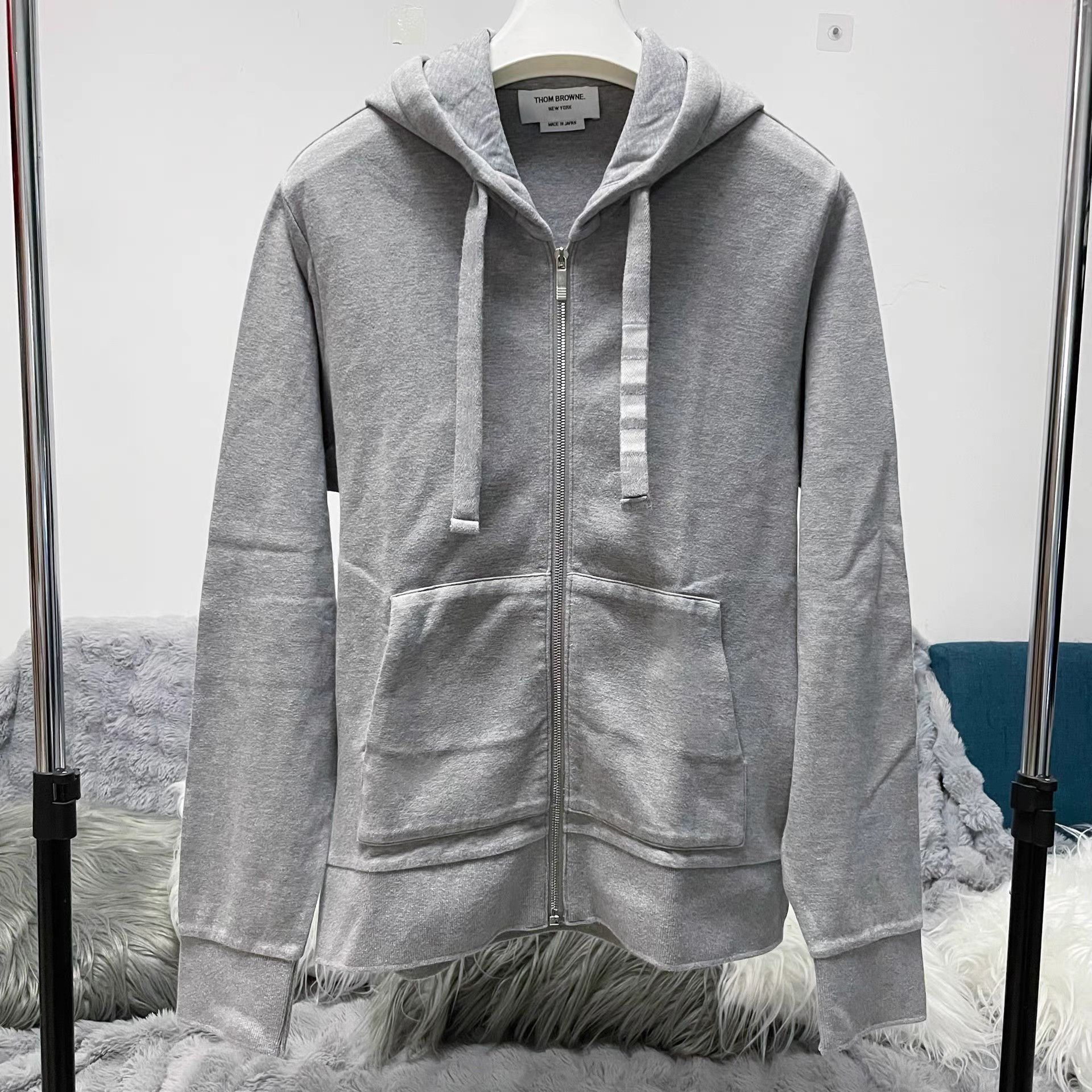 Thom Browne Thom Browne Gray Zip-Up Hoodie Jacket Size US M / EU 48-50 / 2 - 1 Thumbnail