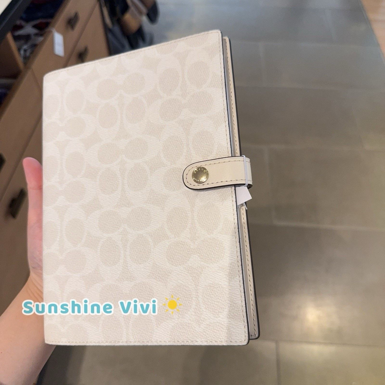Coach NWT Coach Notebook In Signature Canvas CZ198, White/Chalk Size ONE SIZE - 2 Thumbnail