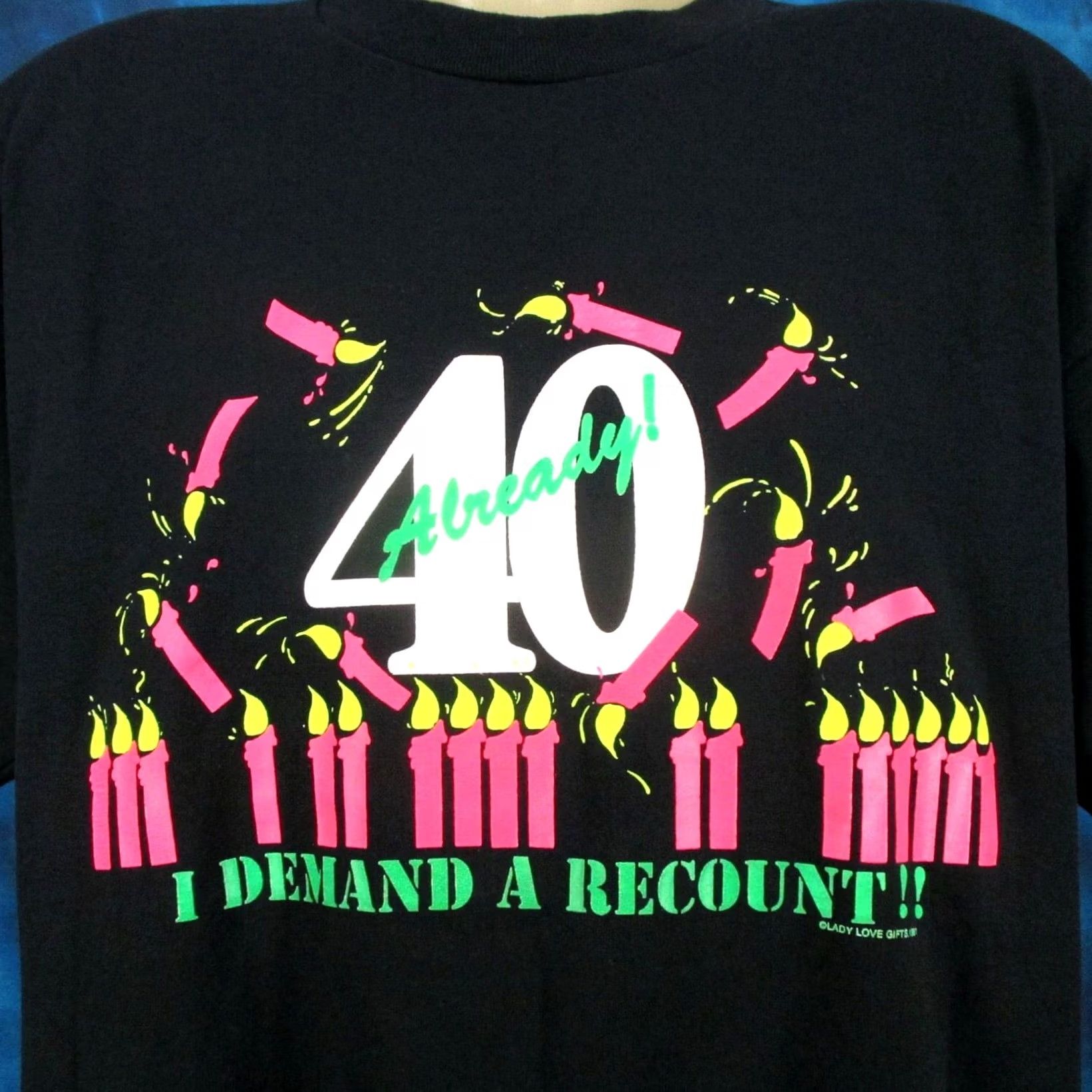 Vintage VINTAGE 90s T-Shirt XL ALREADY! I DEMAND A RECOUNT joke b-day single stitch Men Size US XL / EU 56 / 4 - 2 Thumbnail
