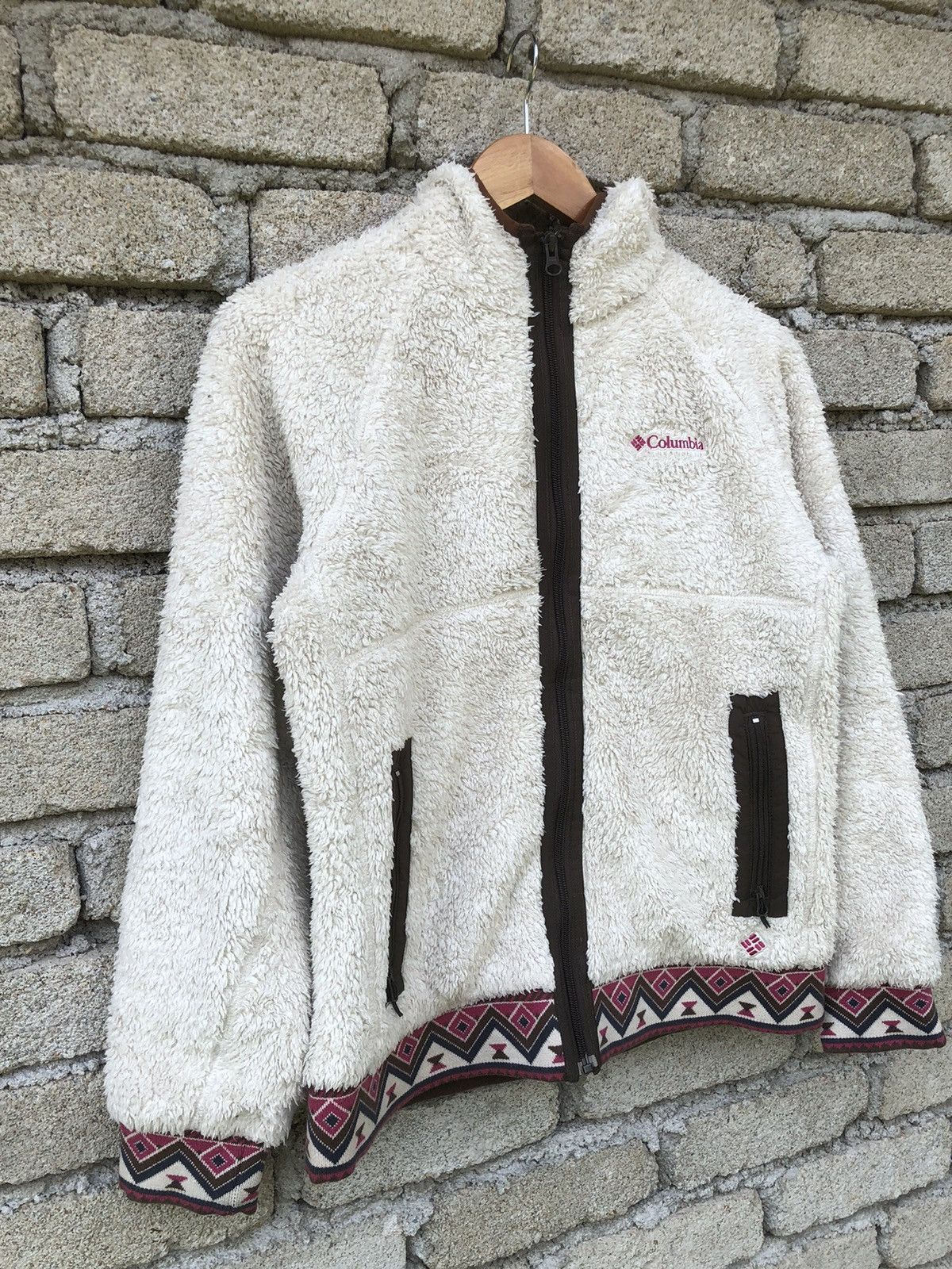 Patagonia Vintage 90s Columbia Native Fleece Fullzipper Hoodie Size M / US 6-8 / IT 42-44 - 3 Thumbnail