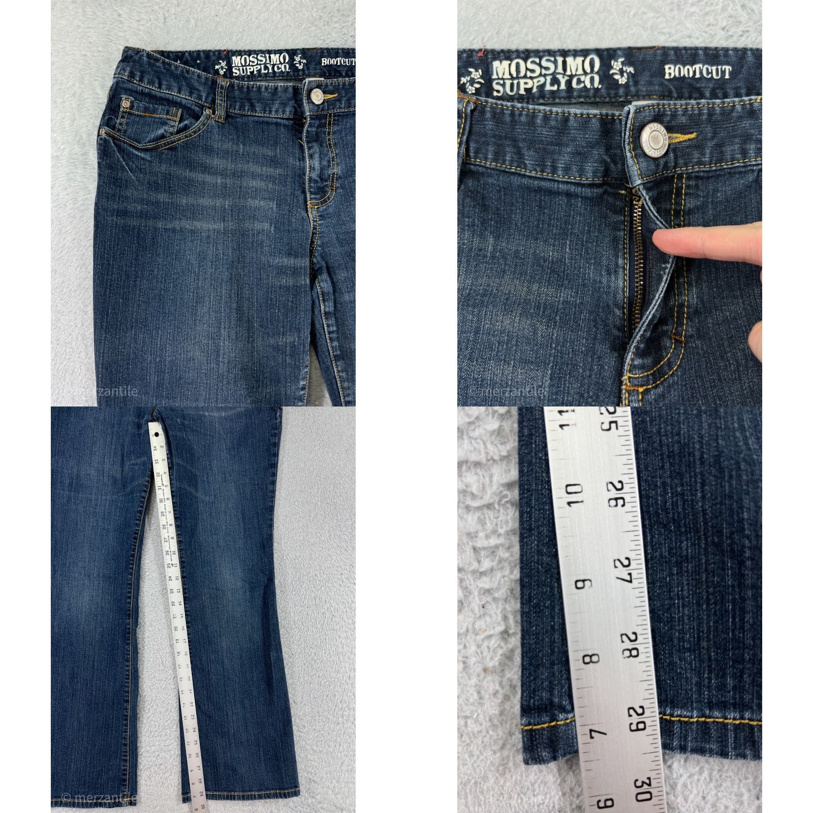Mossimo Mossimo Jeans Womens 15 Blue Denim Bootcut Dark Wash Embroidered Cotton Size 36" / US 14 / IT 50 - 8 Thumbnail