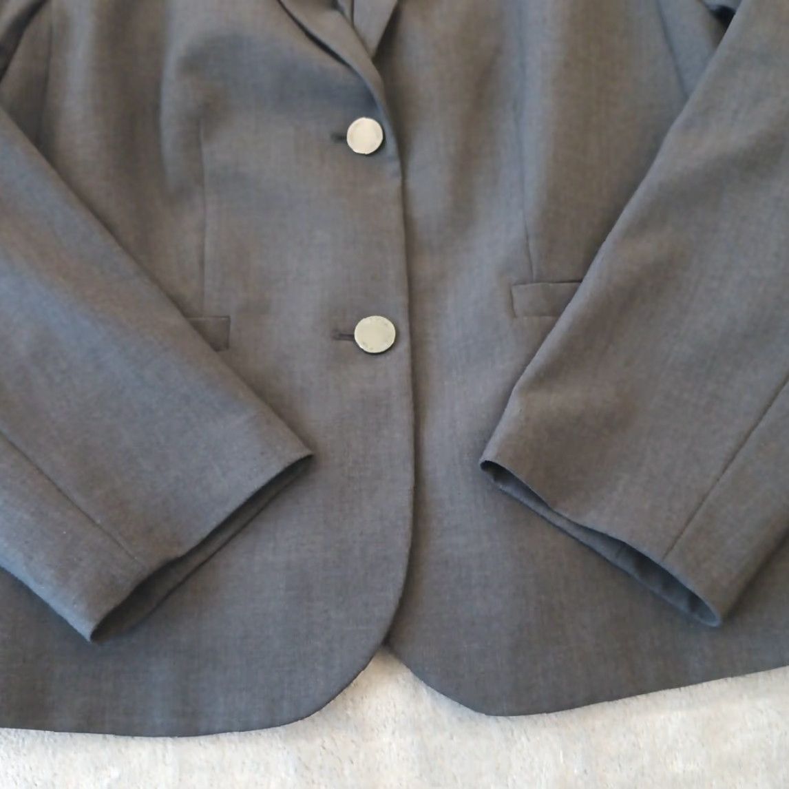 Calvin Klein Calvin Klein Blazer Womens 16W Plus Size Gray Two-Button Notch Lapel Lined Suit Jacket Long Sleeve Regular Fit Dry Clean Only Size XXL / US 16-18 / IT 52-54 - 5 Thumbnail