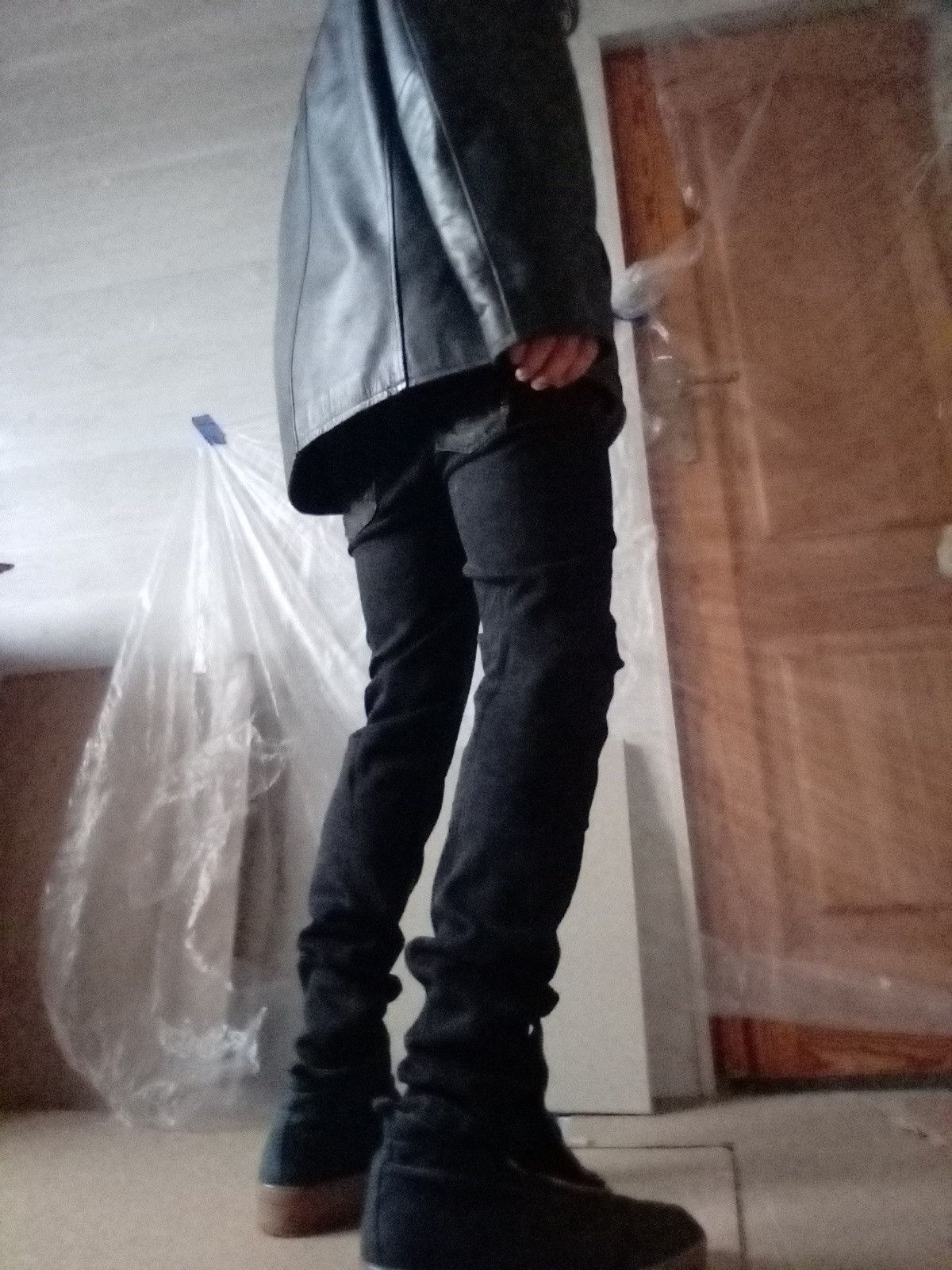 Dirk Bikkembergs Leather Waist Pants BIKK Premium Denim Skinny Fit goth Size US 29 - 4 Thumbnail