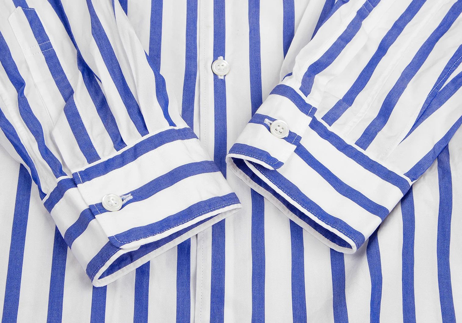Comme des Garcons Homme Plus Rolling Stones Lip and Tongue Print Stripe Shirt White Blue Size US S / EU 44-46 / 1 - 3 Thumbnail