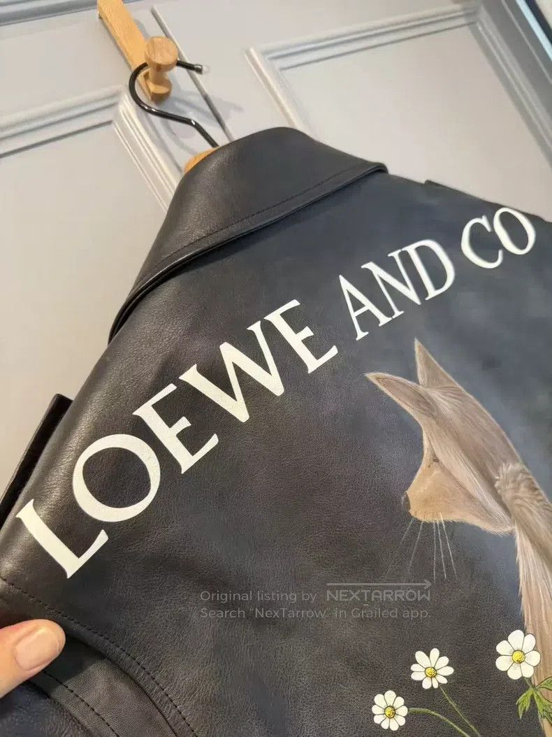 Loewe Loewe Vintage Distressed Leather Printed Leather Jacket Size US S / EU 44-46 / 1 - 3 Thumbnail