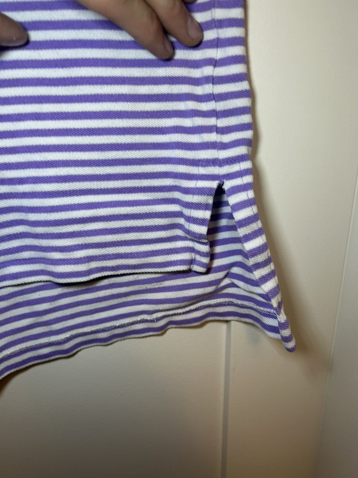 Polo Ralph Lauren Vintage Polo by Ralph Lauren purple/white striped polo shirt Size US L / EU 52-54 / 3 - 8 Thumbnail