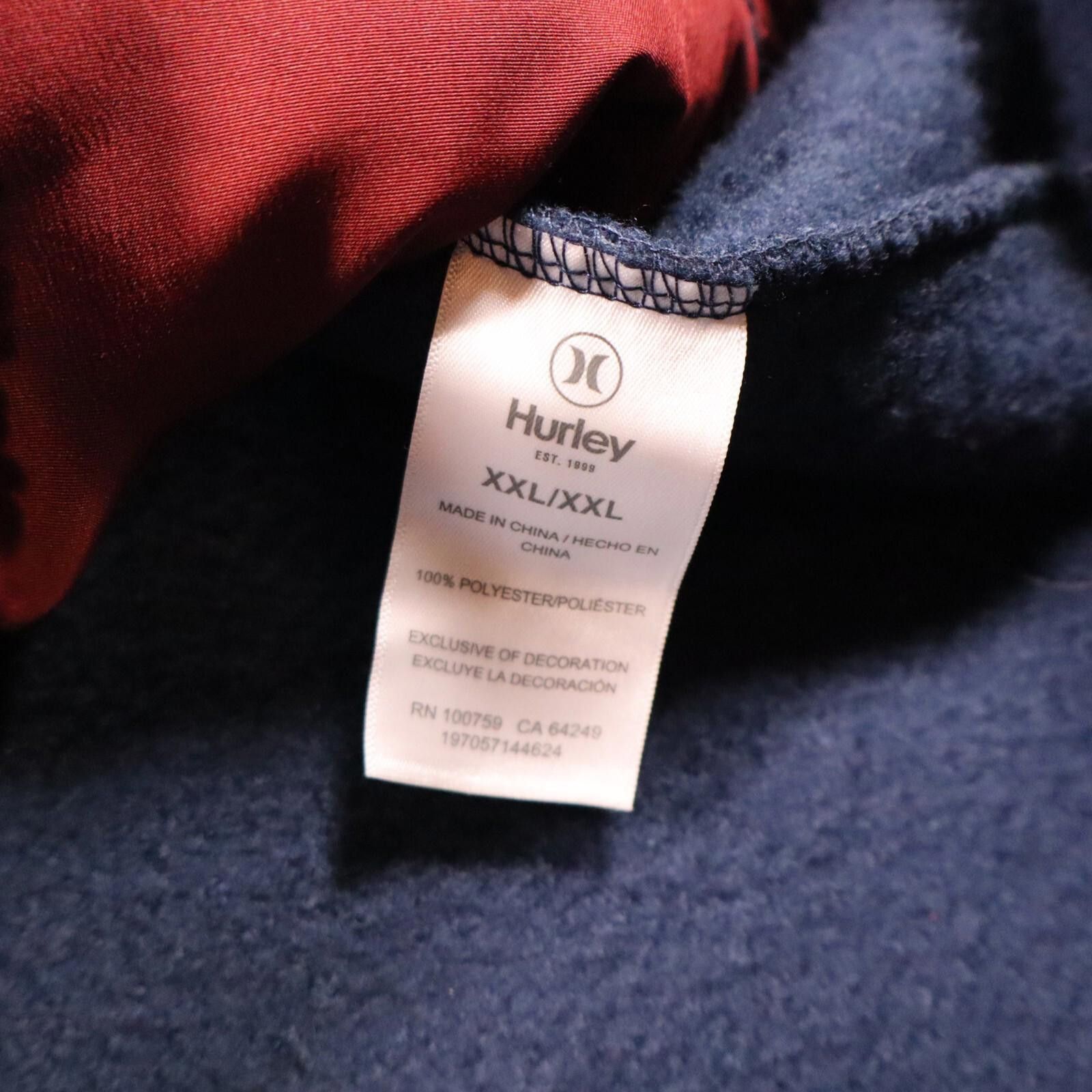 Hurley Hurley Men 2XL Obsidian Navy Red Half Zip Sherpa Hoodie Size US XXL / EU 58 / 5 - 6 Thumbnail