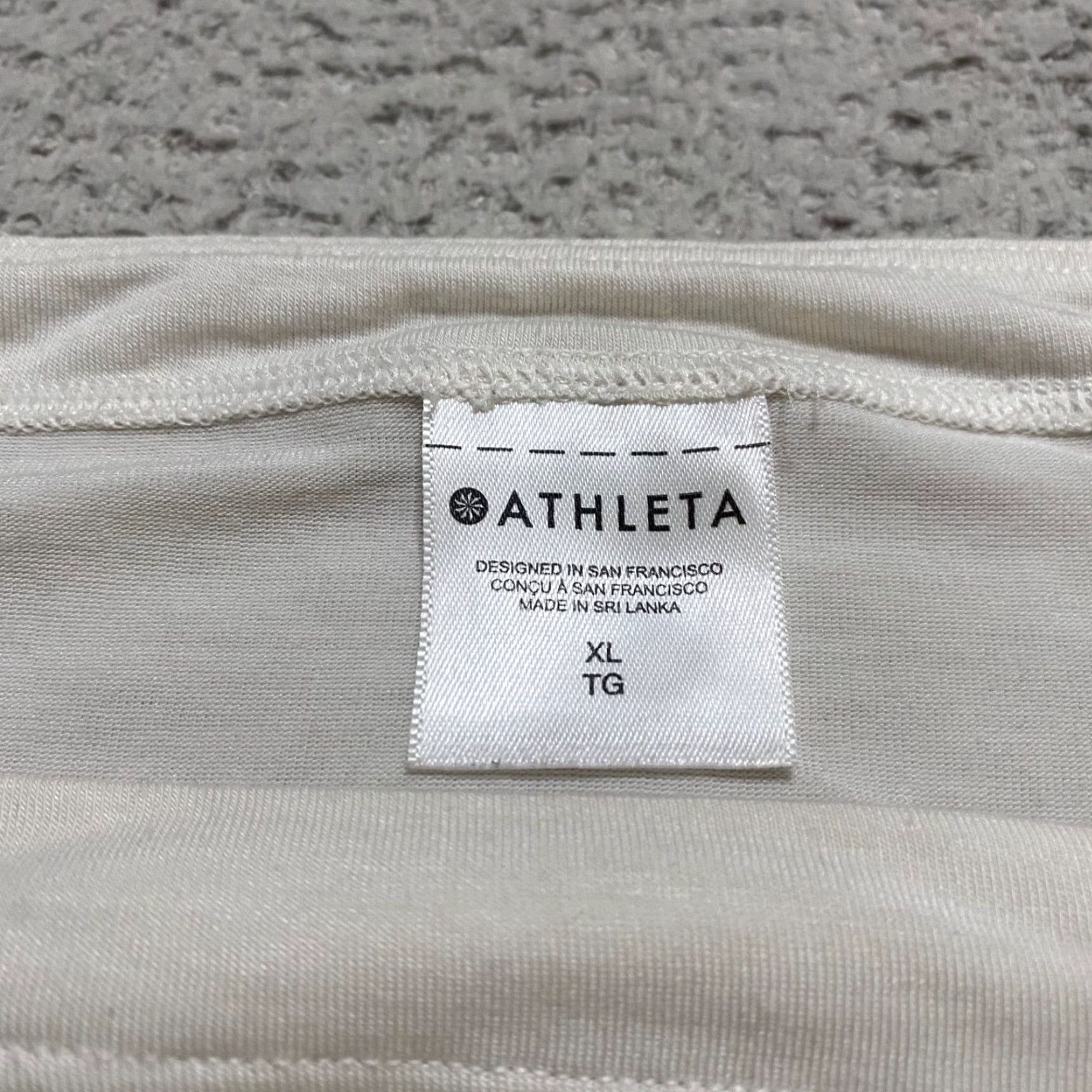 Athleta Athleta Shirt Womens XL White Solid Boat Neck Long Sleeve Cropped Cinch Size XL / US 12-14 / IT 48-50 - 3 Thumbnail