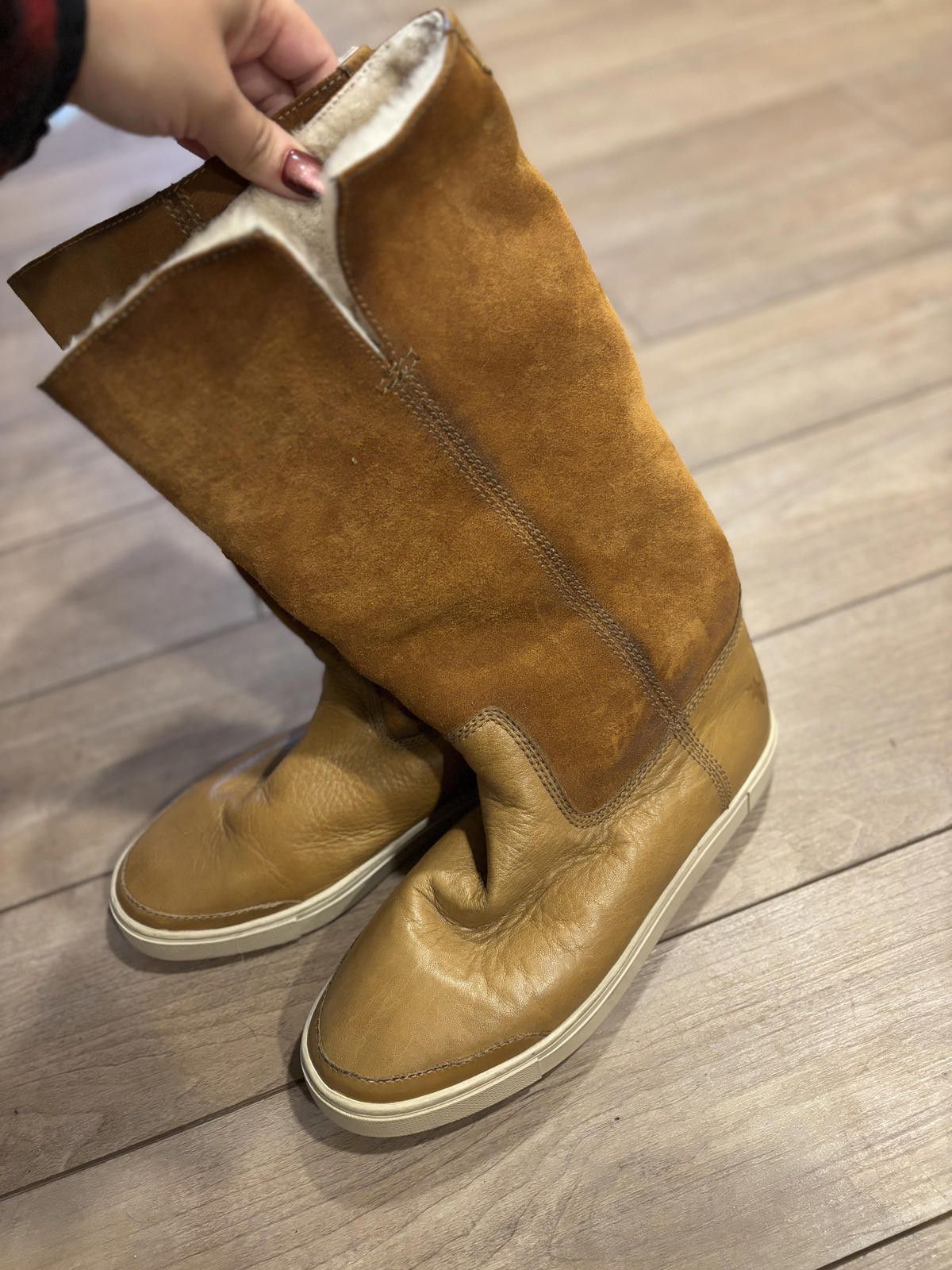 Frye Frye Women's Brown Leather and Suede Tall GEMMA Boots 6/6.5 Size US 6.5 / IT 36.5 - 8 Thumbnail