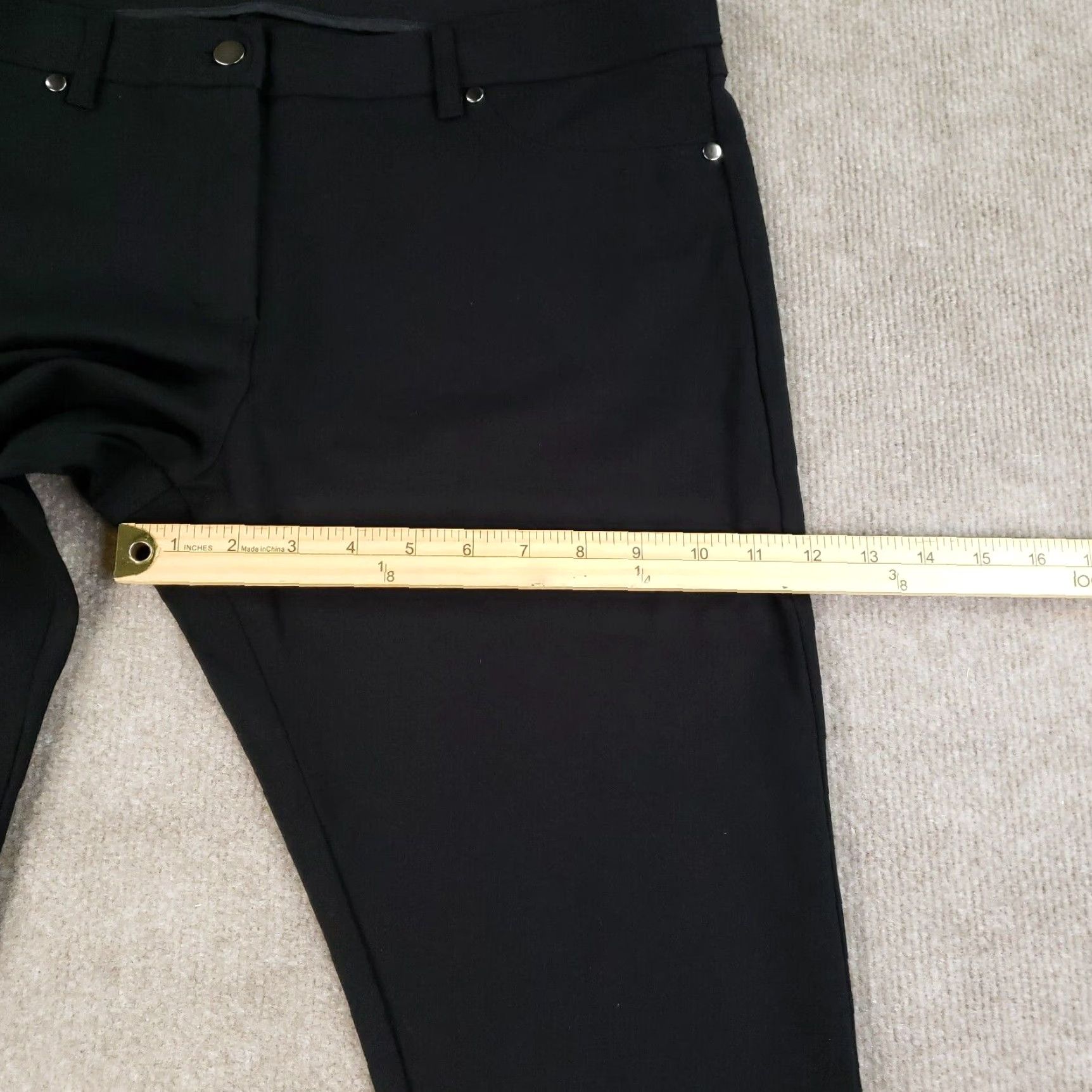 J.McLaughlin J. McLaughlin Pants Adult Size 14 Black Stretch Straight Chino Casual Knit 27in Inseam Women Size 34" / US 12 / IT 48 - 5 Thumbnail