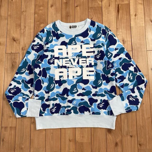 Bape BAPE ABC CAMO BLUE ASNKA LOGO sweat shirt a bathing ape Size US M / EU 48-50 / 2 - 1 Thumbnail