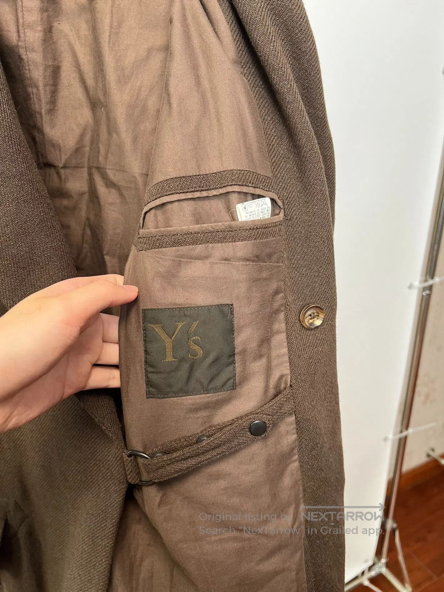 Yohji Yamamoto Adjustable Wool Blend Coat by Yohji Yamamoto. Size L / US 10 / IT 46 - 7 Thumbnail