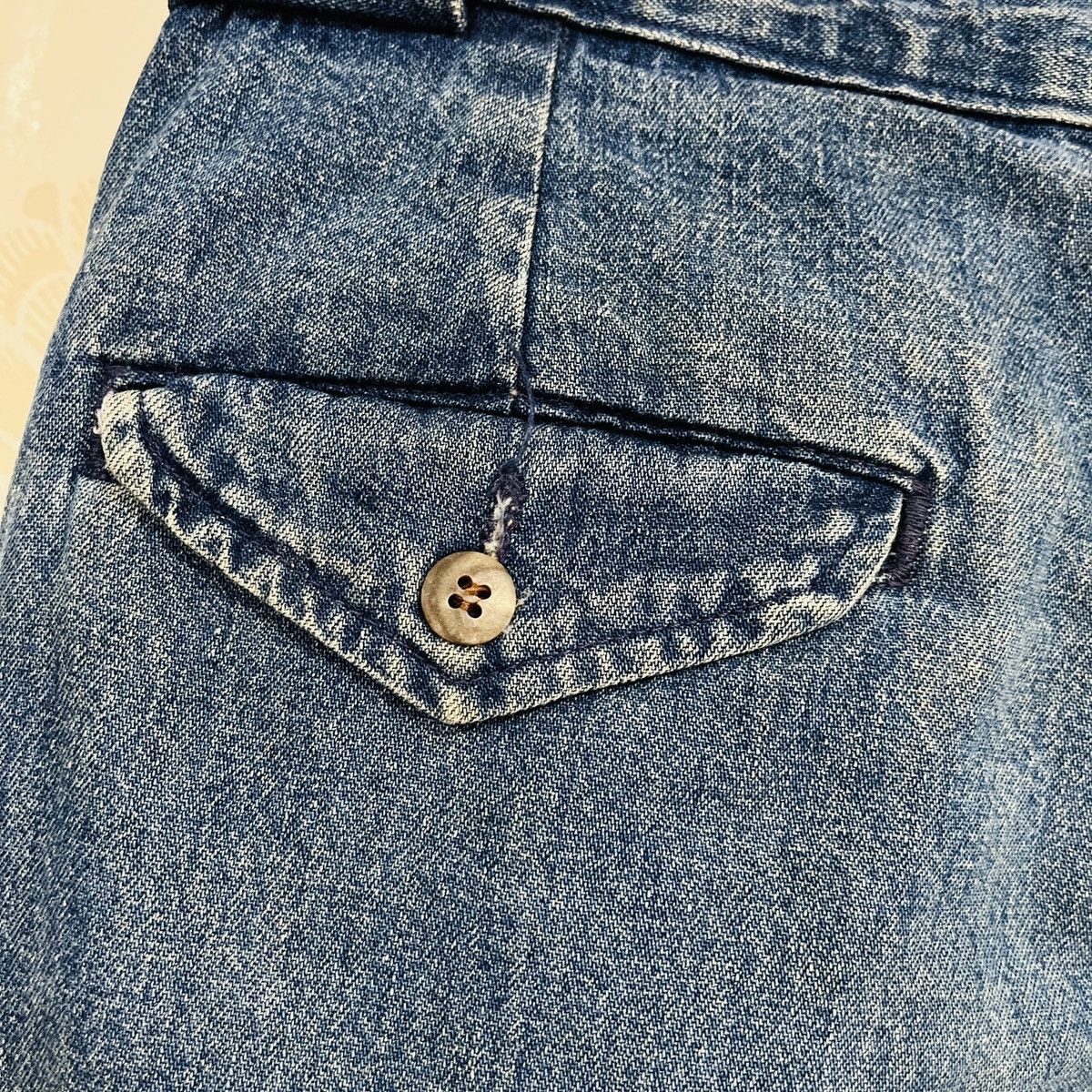 Polo Ralph Lauren × Ralph Lauren × Vintage Vintage 1980s Ralph Lauren Polo Country Denim Baggy Pants Size US 31 - 12 Thumbnail