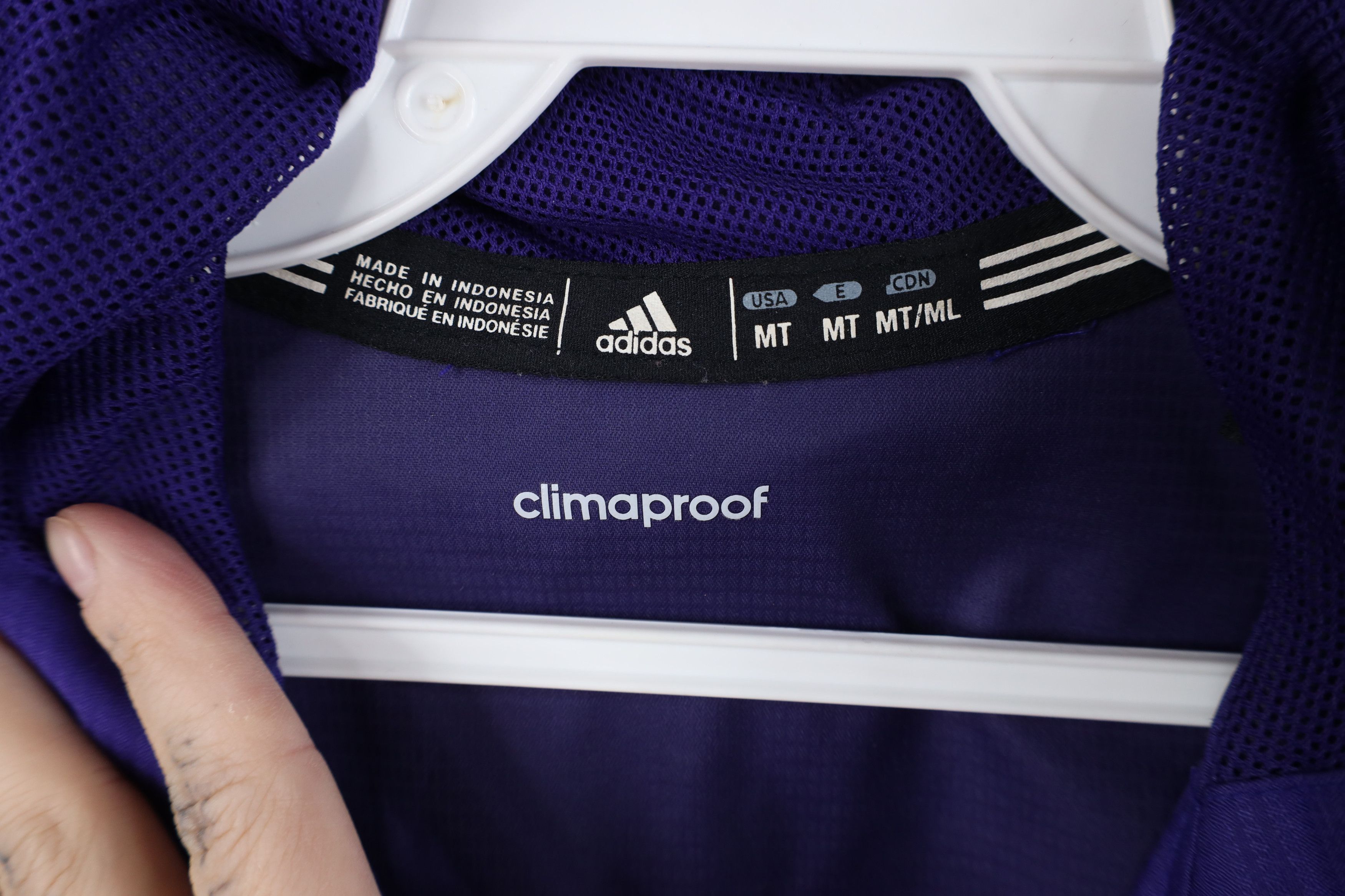 Adidas Vintage Adidas Spell Out Full Zip Hooded Jacket Purple White Size M / US 6-8 / IT 42-44 - 9 Thumbnail